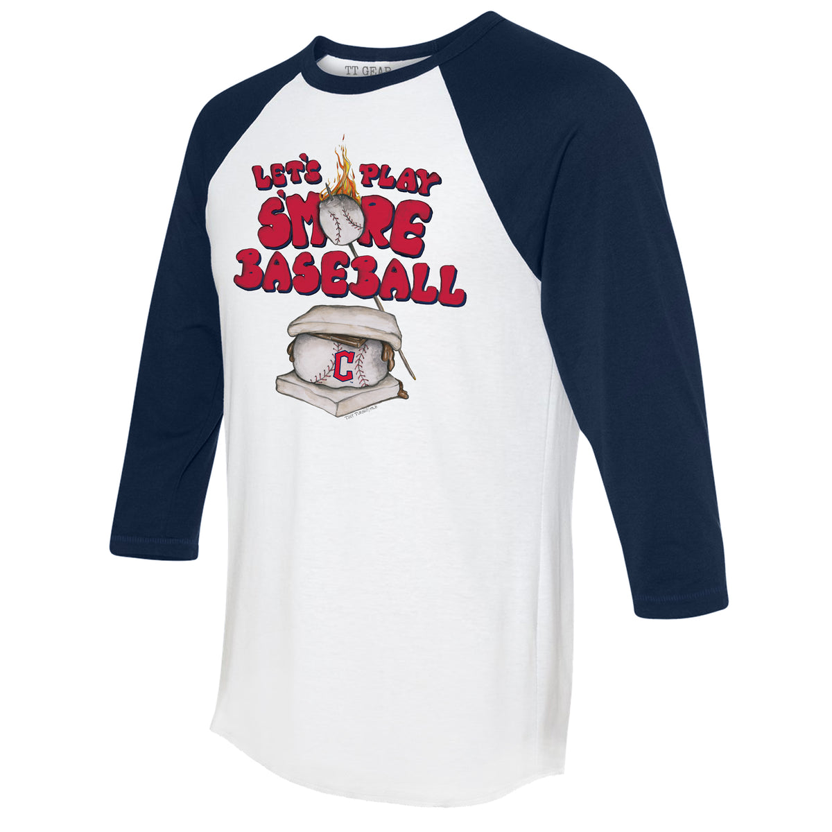 Cleveland Guardians S'mores 3/4 Navy Blue Sleeve Raglan