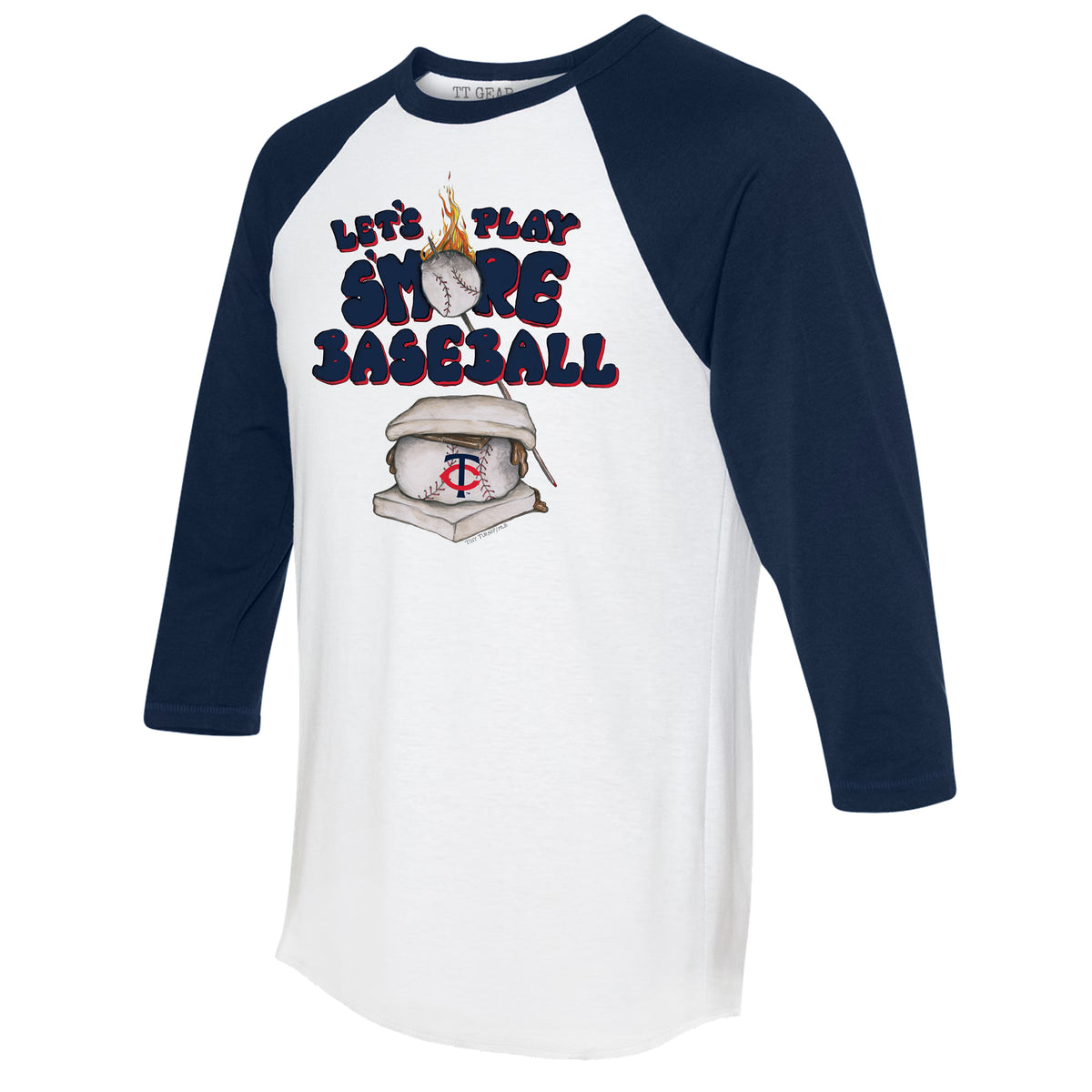 Milwaukee Brewers Tiny Turnip Toddler Caleb 3/4-Sleeve Raglan T-Shirt -  White/Navy