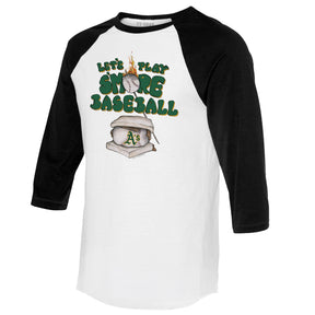 Oakland Athletics S'mores 3/4 Black Sleeve Raglan