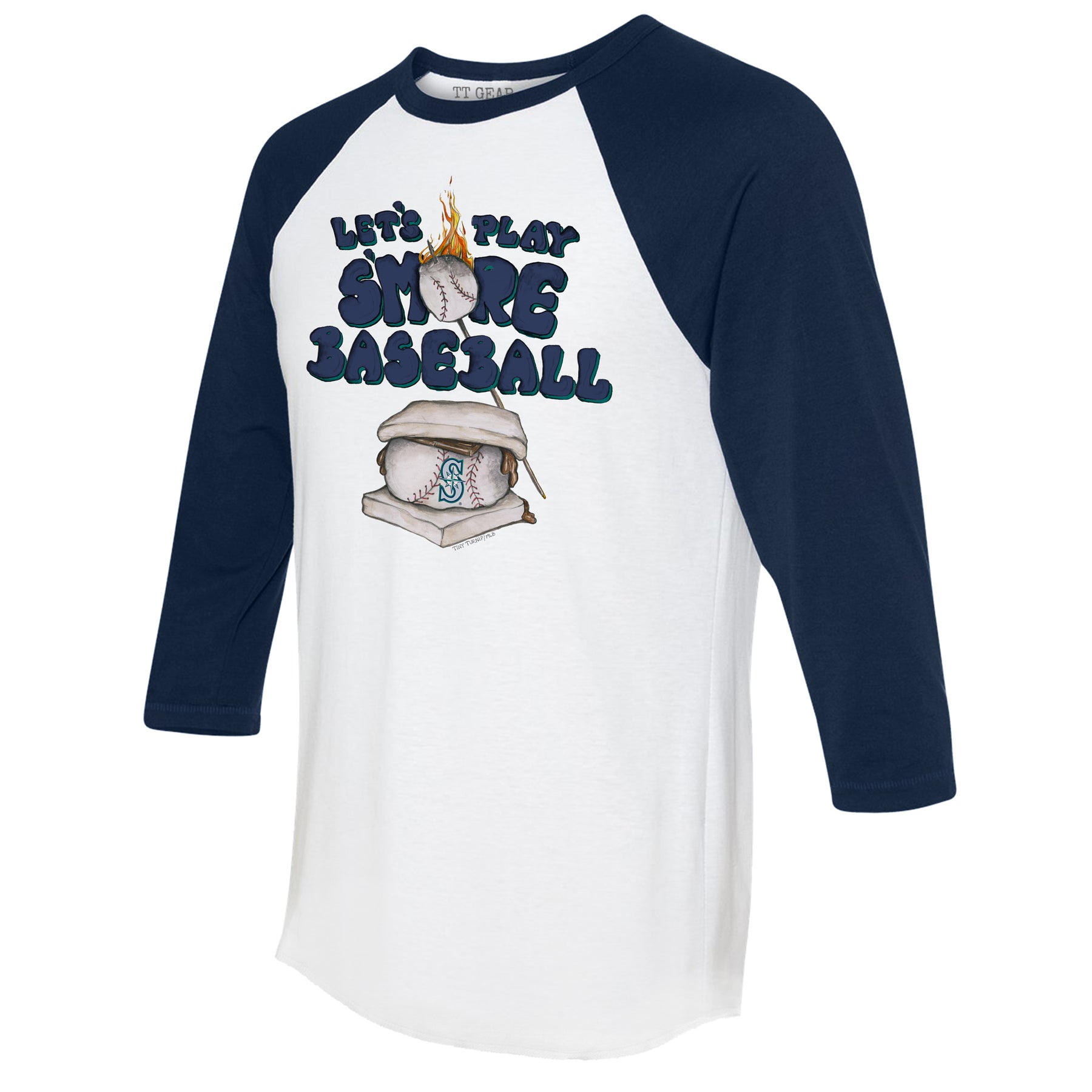 Seattle Mariners S'mores 3/4 Navy Blue Sleeve Raglan