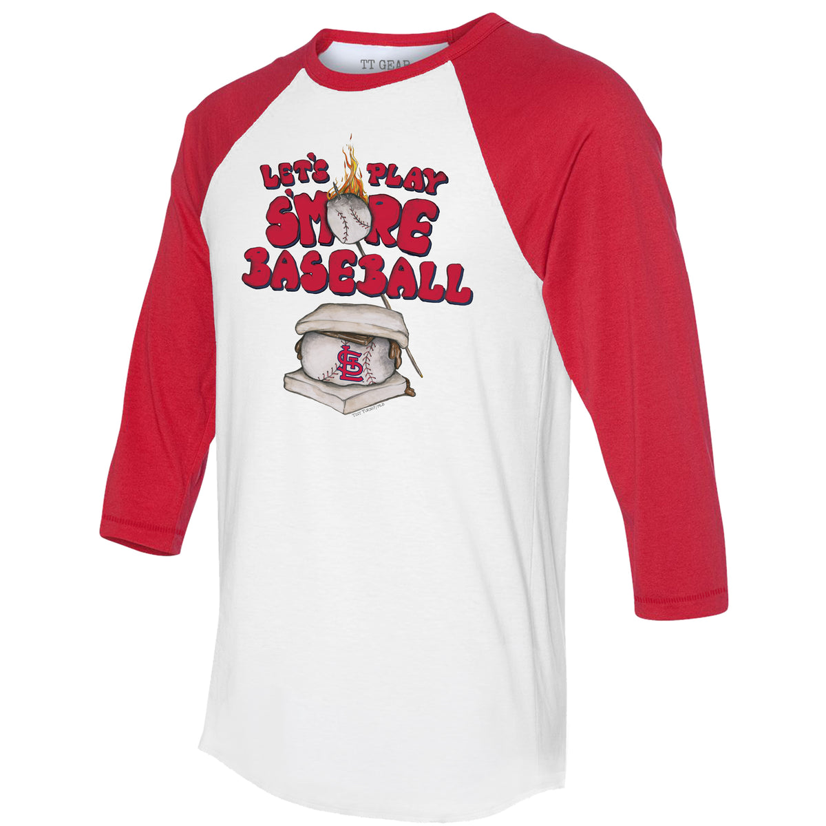 Tiny Turnip St. Louis Cardinals Infant White/Red Caleb Raglan 3/4 Sleeve T- Shirt