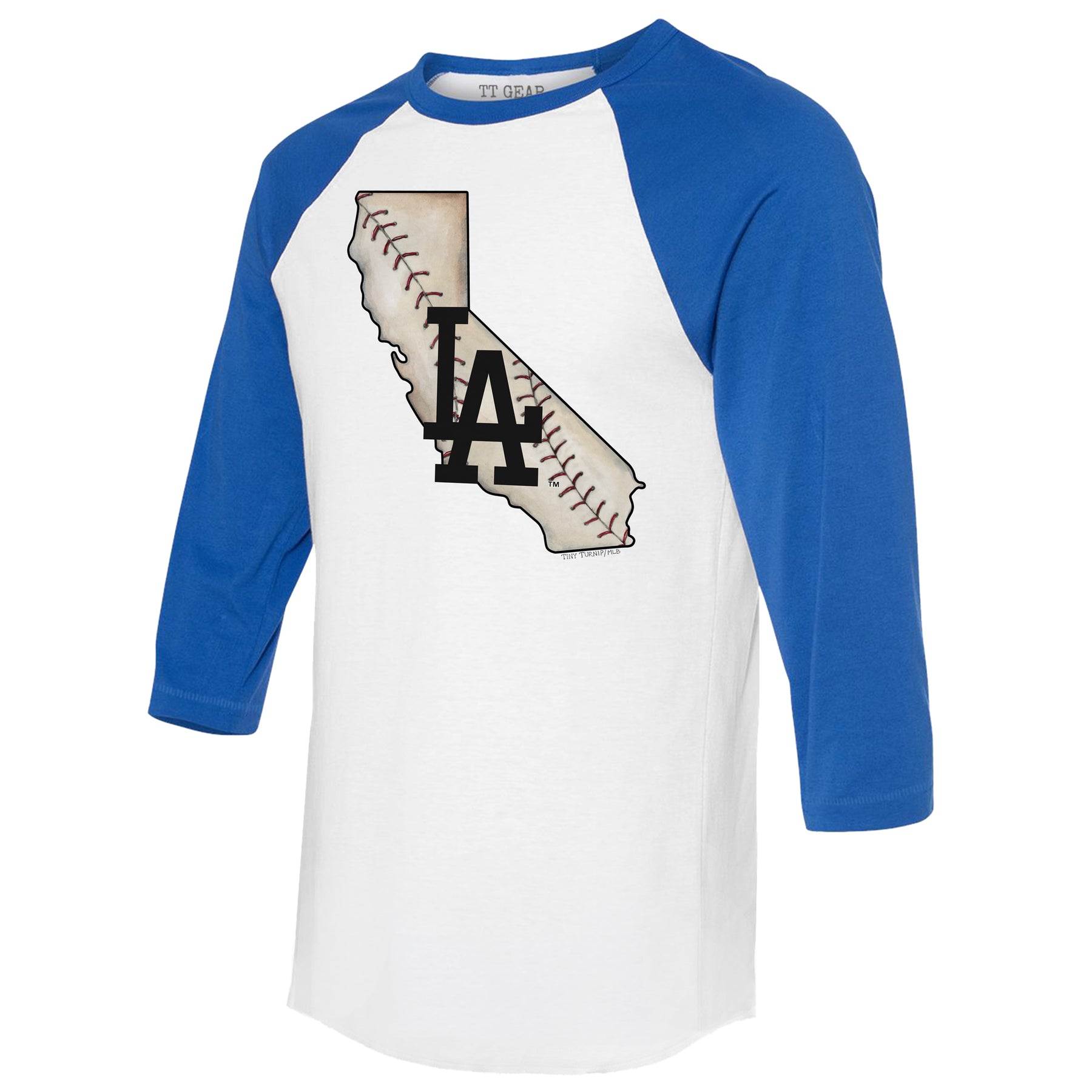 TinyTurnip Toronto Blue Jays Stitched Baseball 3/4 Royal Blue Sleeve Raglan Unisex S
