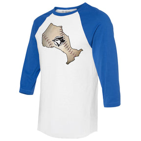 Toronto Blue Jays State Outline 3/4 Royal Blue Sleeve Raglan