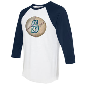 Seattle Mariners Stitched Baseball 3/4 Navy Blue Sleeve Raglan