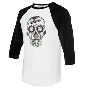 Chicago White Sox Sugar Skull 3/4 Black Sleeve Raglan