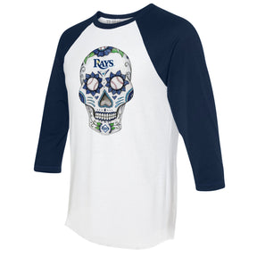 Tampa Bay Rays Sugar Skull 3/4 Navy Blue Sleeve Raglan