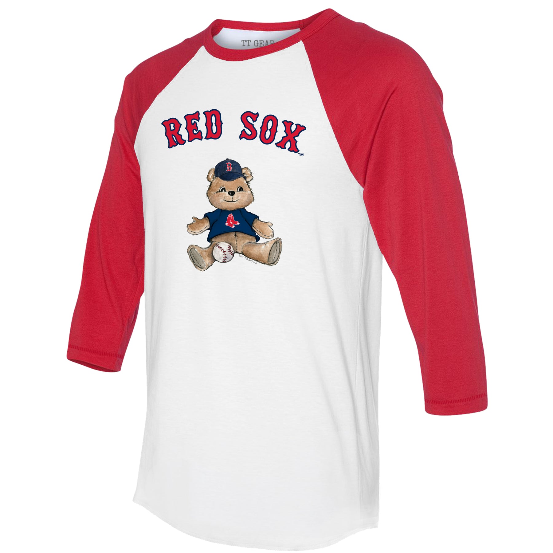 Boston Red Sox Boy Teddy 3/4 Red Sleeve Raglan Unisex XS