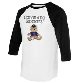 Colorado Rockies Boy Teddy 3/4 Black Sleeve Raglan
