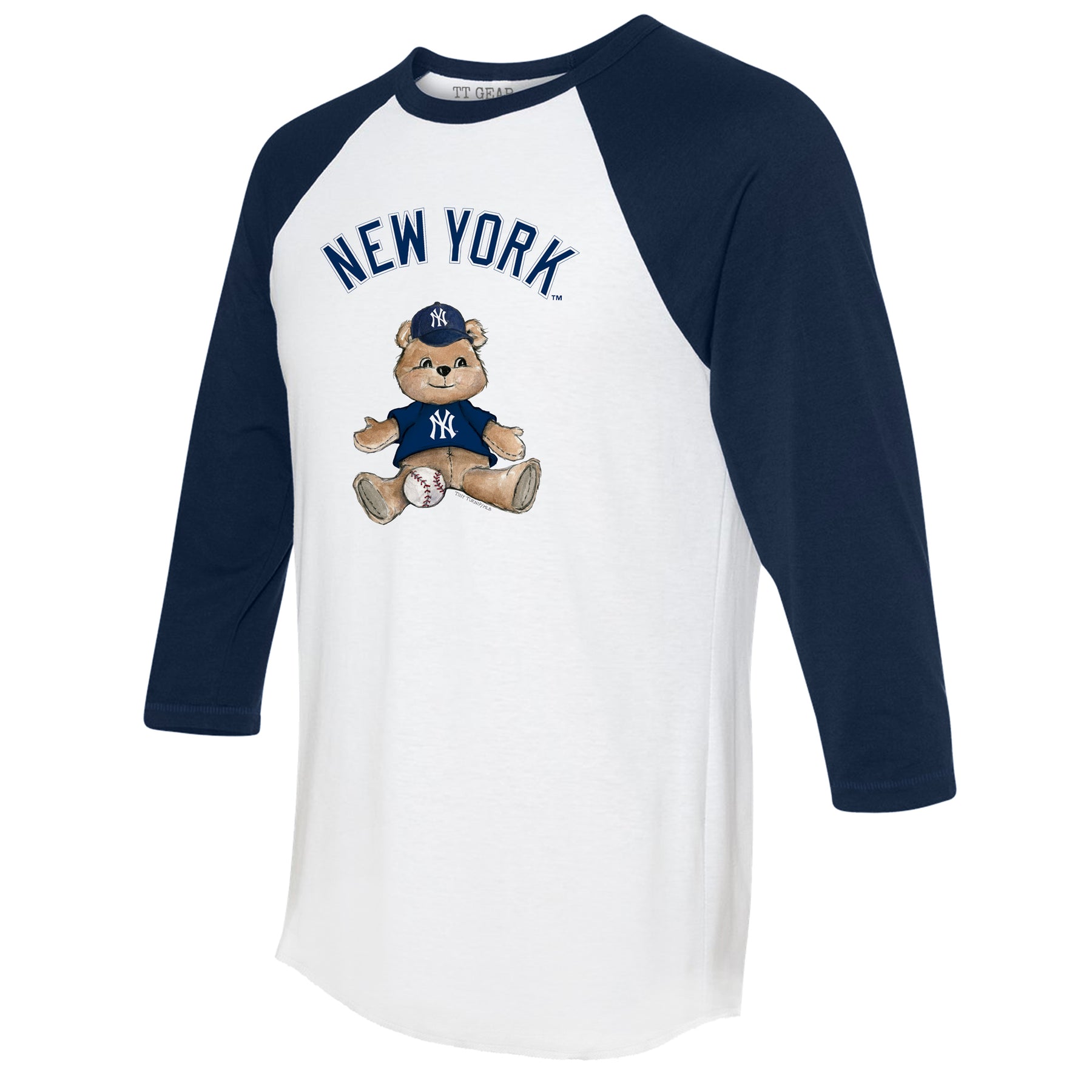 New York Yankees Boy Teddy 3/4 Navy Blue Sleeve Raglan Unisex S