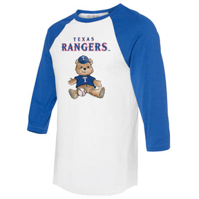 Texas Rangers Boy Teddy 3/4 Royal Blue Sleeve Raglan