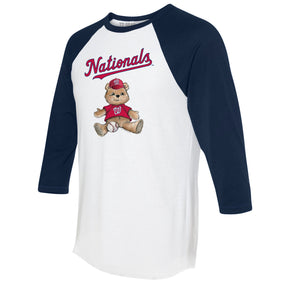 Washington Nationals Boy Teddy 3/4 Navy Blue Sleeve Raglan