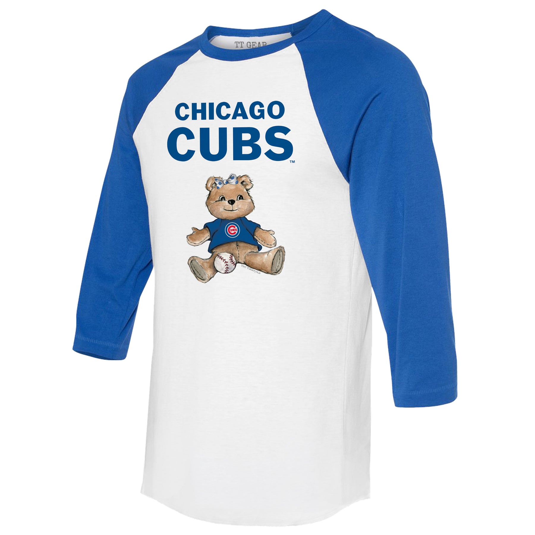 Chicago Cubs Girl Teddy 3/4 Royal Blue Sleeve Raglan