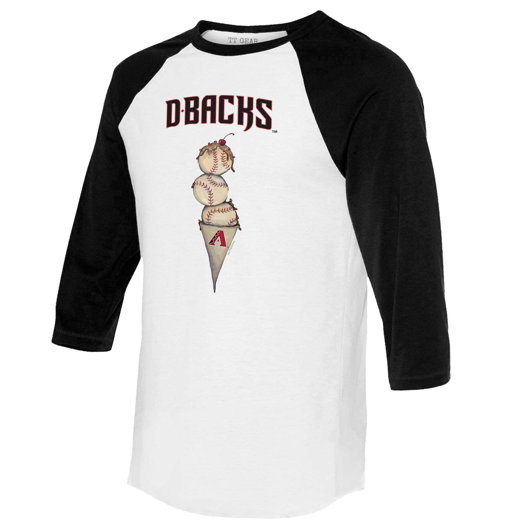 Arizona Diamondbacks Triple Scoop 3/4 Black Sleeve Raglan