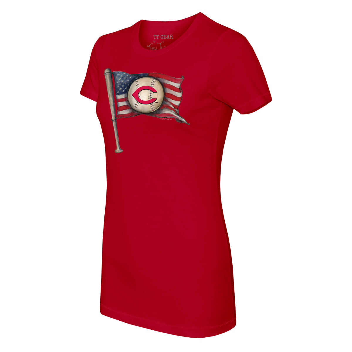 Cincinnati Reds Baseball Flag Tee Shirt