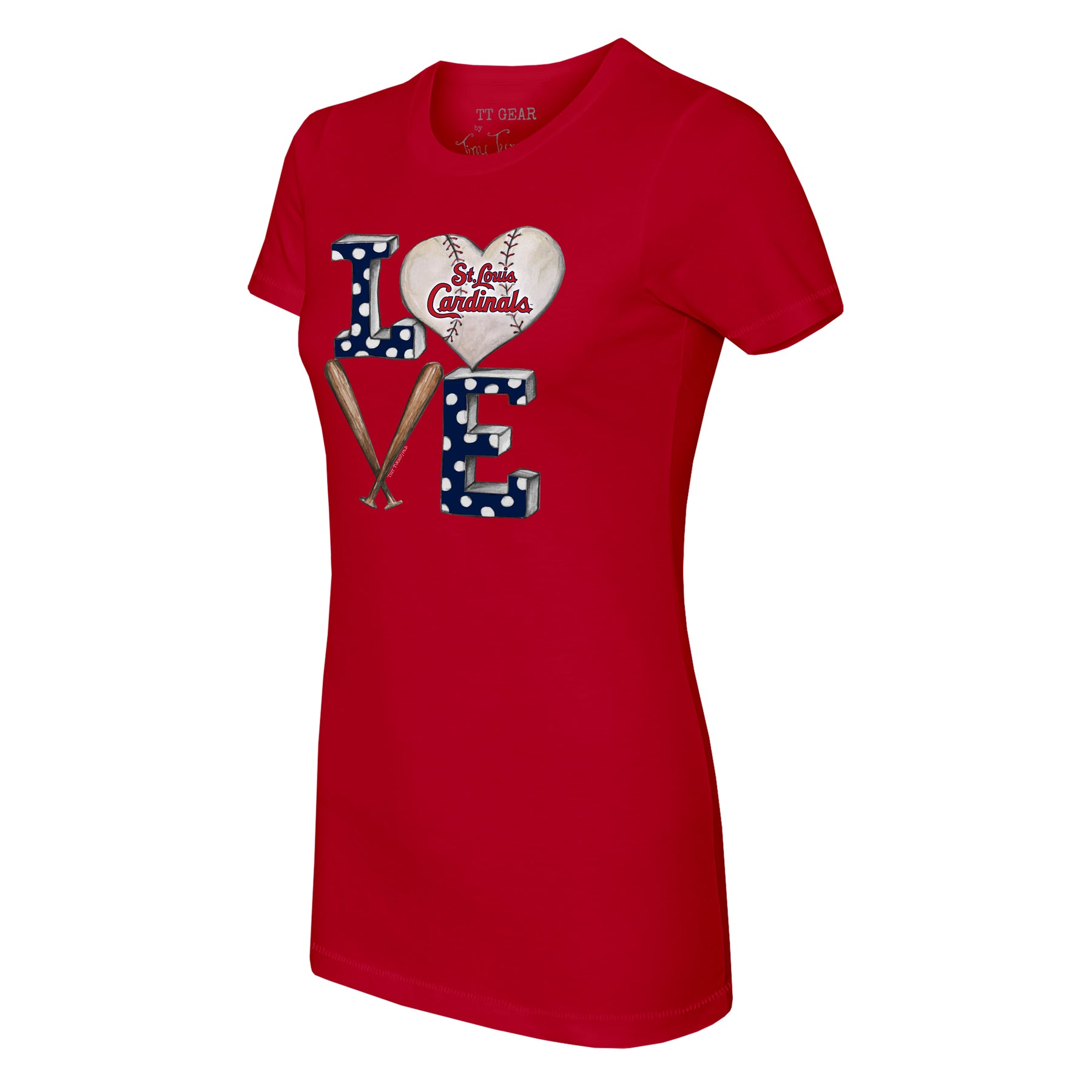St. Louis Cardinals Tiny Turnip Women's Heart Bat 3/4-Sleeve Raglan T-Shirt  - White/Black