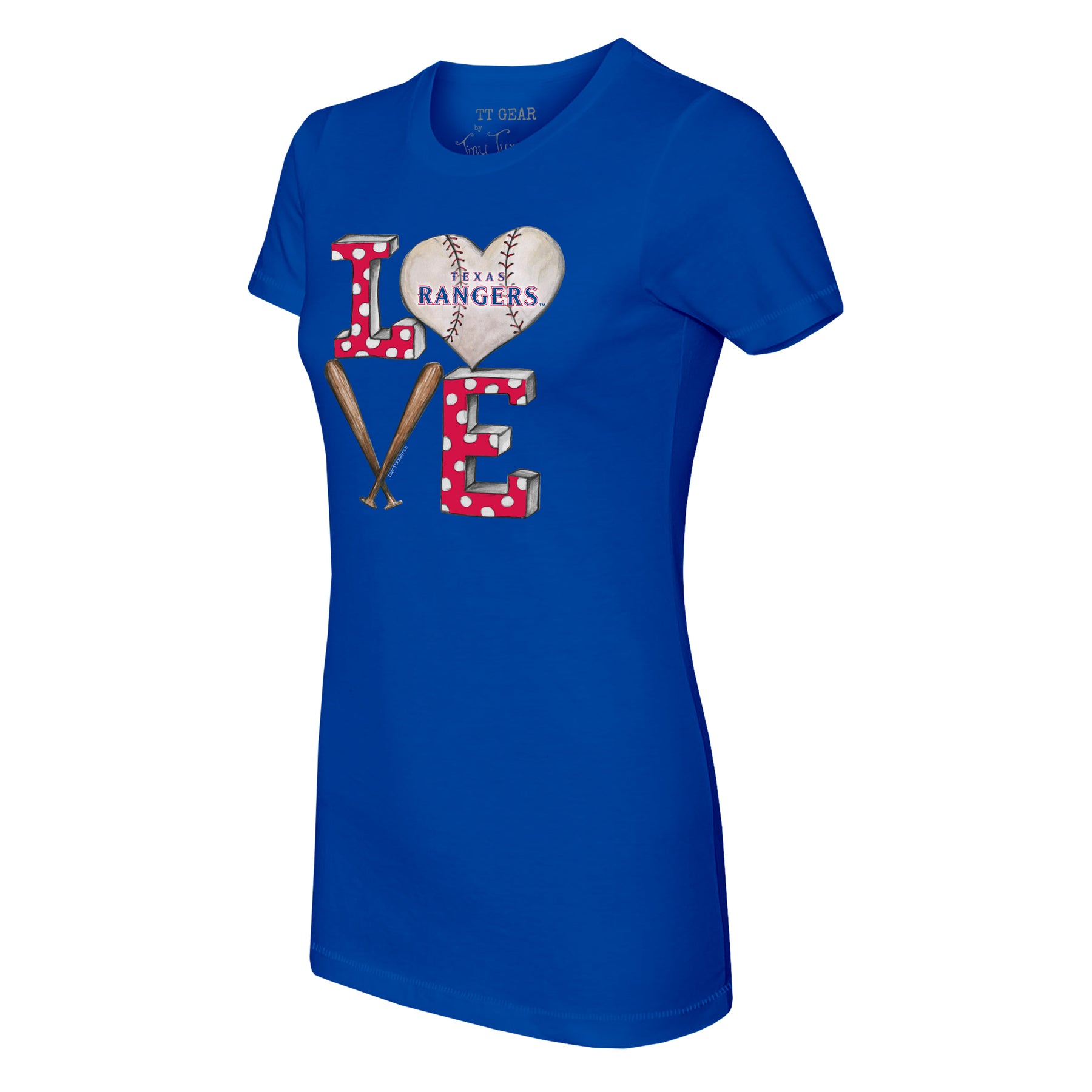 Texas Rangers Baseball Love Tee Shirt Youth Medium (8-10) / Royal Blue