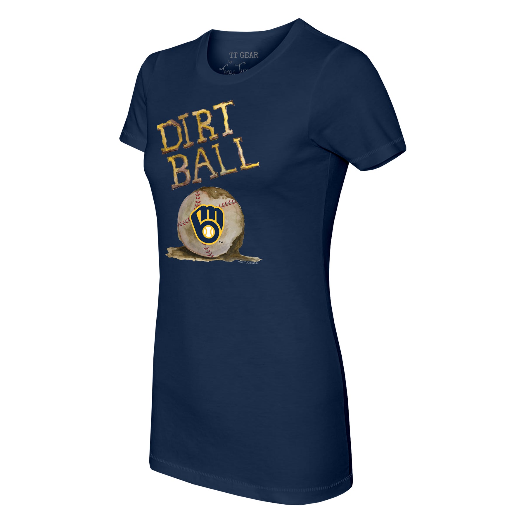 Milwaukee Brewers Dirt Ball Tee Shirt Women's Medium / Navy Blue