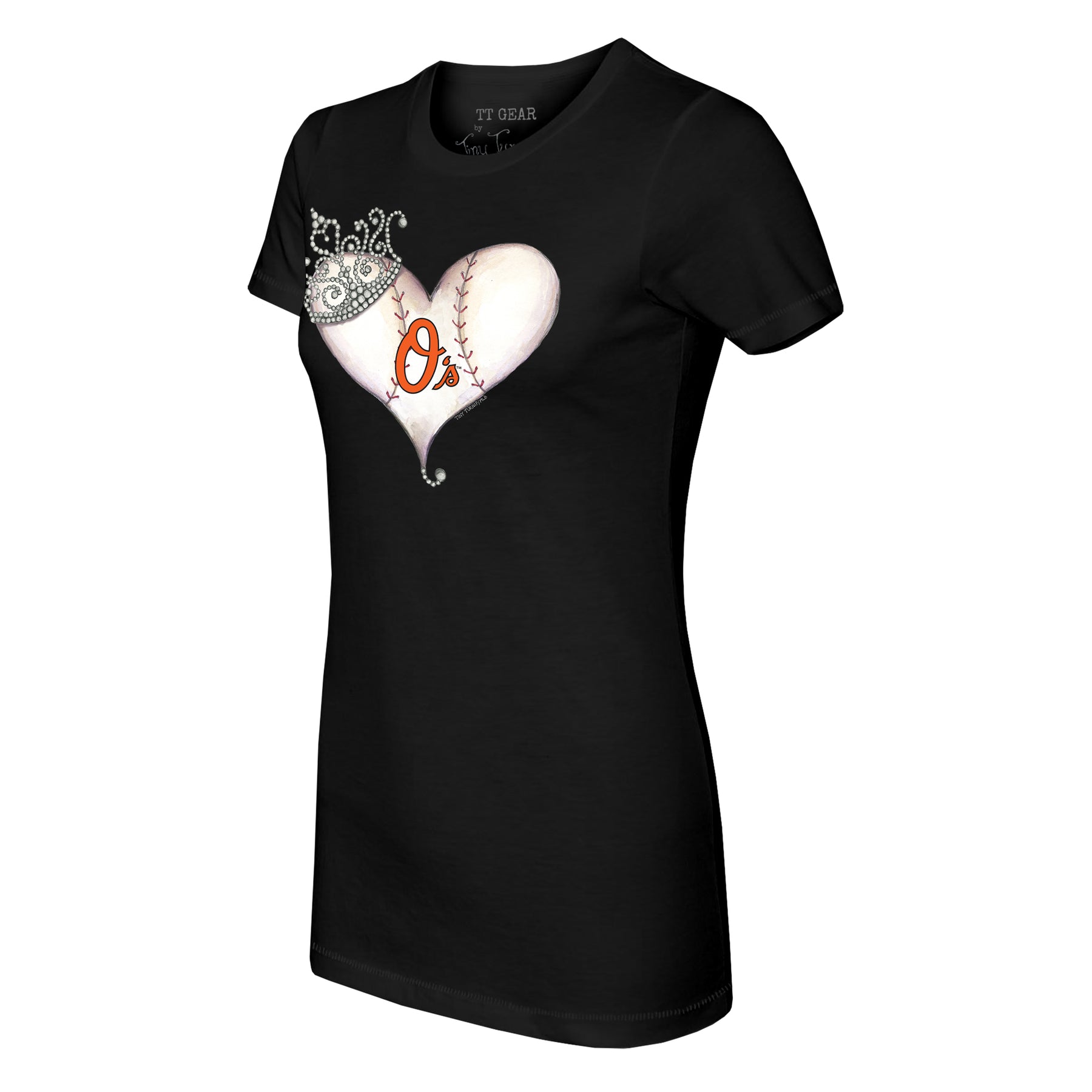 Baltimore Orioles Tiara Heart Tee Shirt