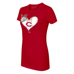 Cincinnati Reds Tiara Heart Tee Shirt