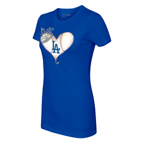 Los Angeles Dodgers Tiara Heart Tee Shirt