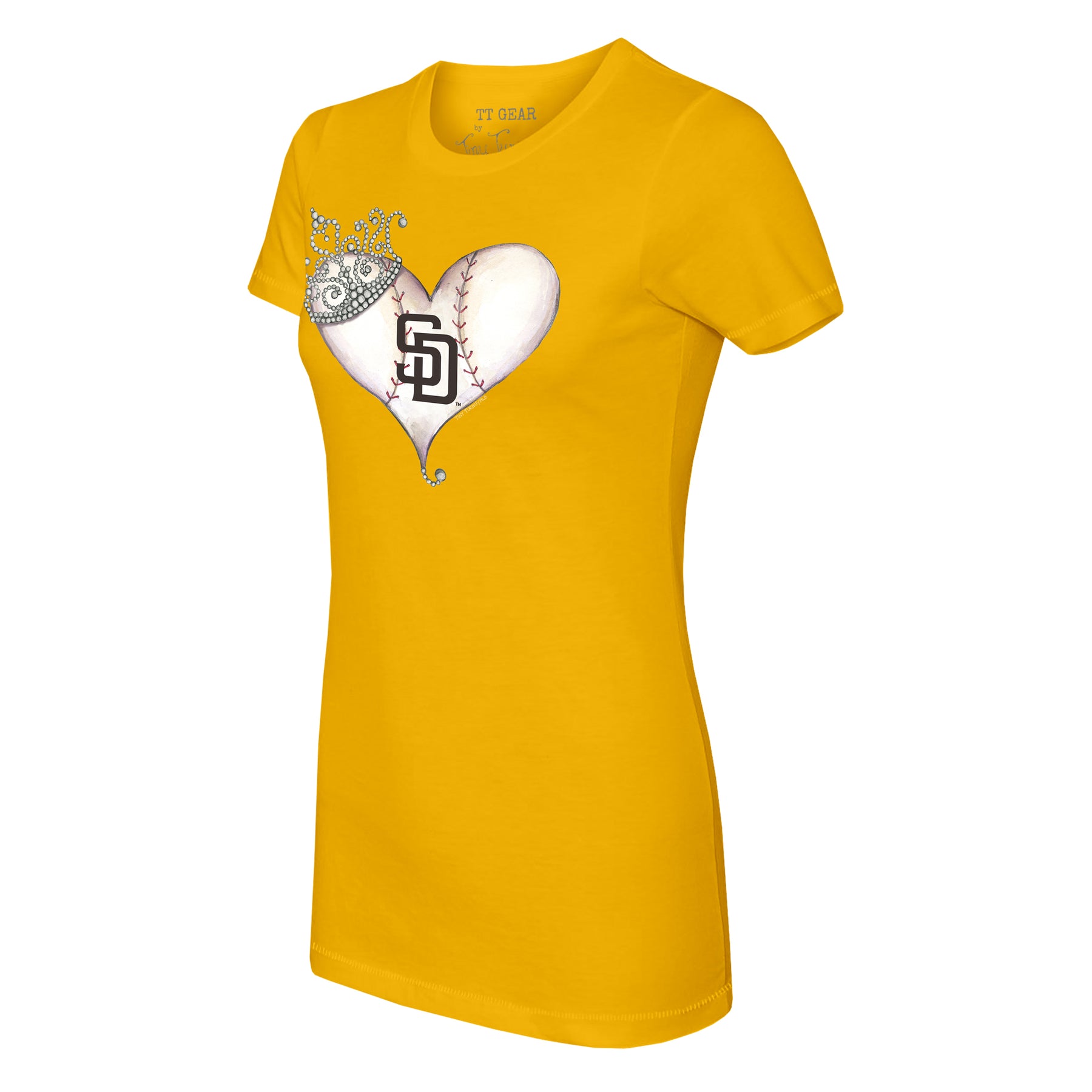 San Diego Padres Tiara Heart Tee Shirt