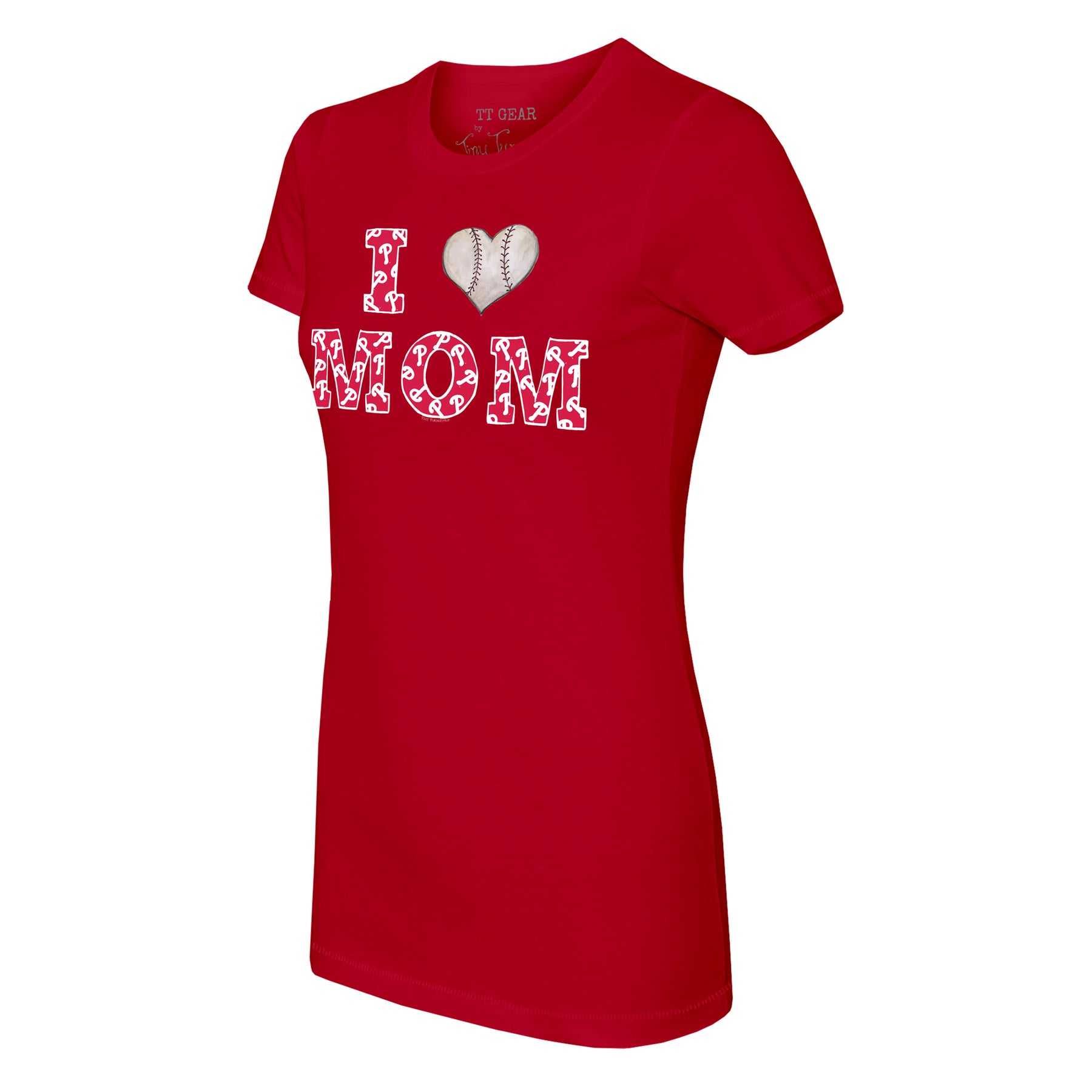 Philadelphia Phillies I Love Mom Tee Shirt Women's Medium / Red