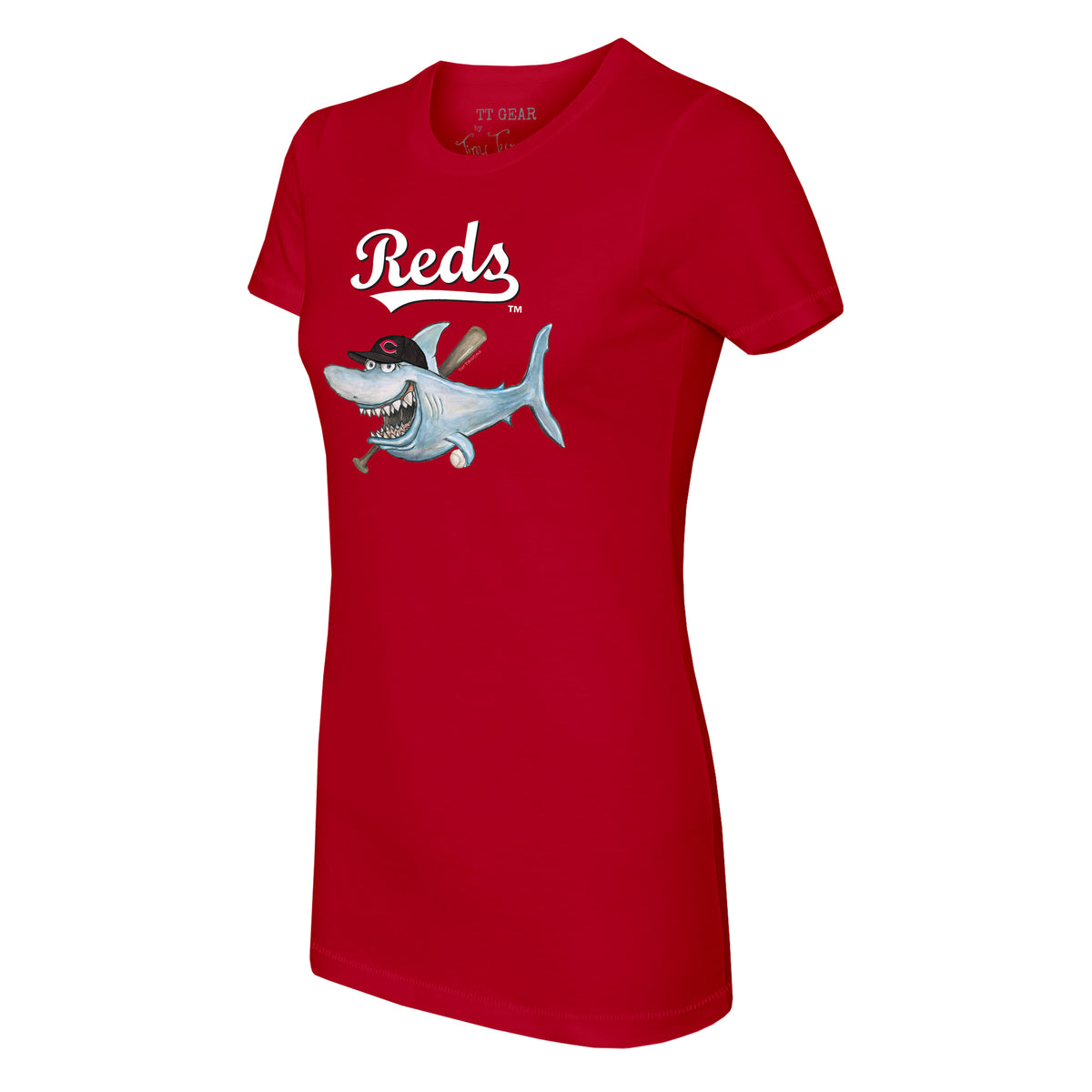 Women's Tiny Turnip White/Black Cincinnati Reds Peace Love Baseball 3/4-Sleeve Raglan T-Shirt Size: Medium
