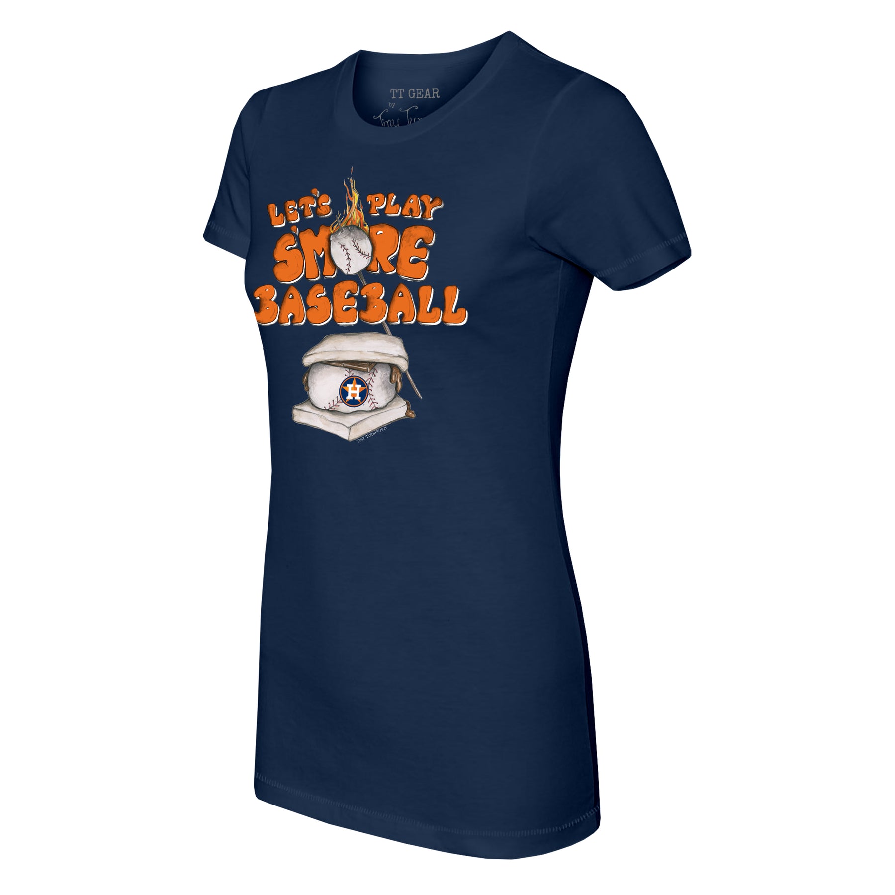 Houston Astros Tiny Turnip Girls Youth State Outline Fringe T-Shirt - Navy