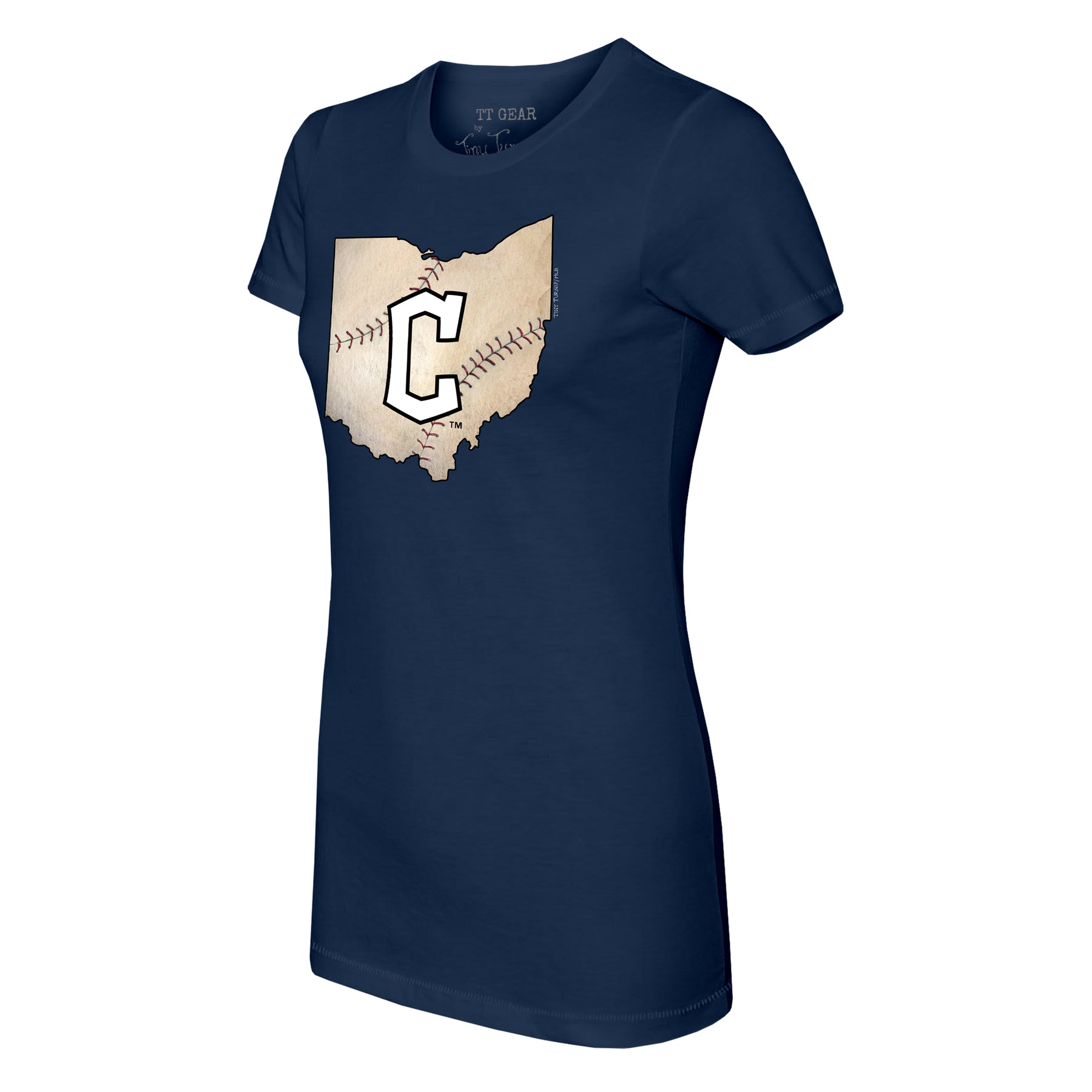 Women's Tiny Turnip White Cleveland Guardians Dirt Ball T-Shirt