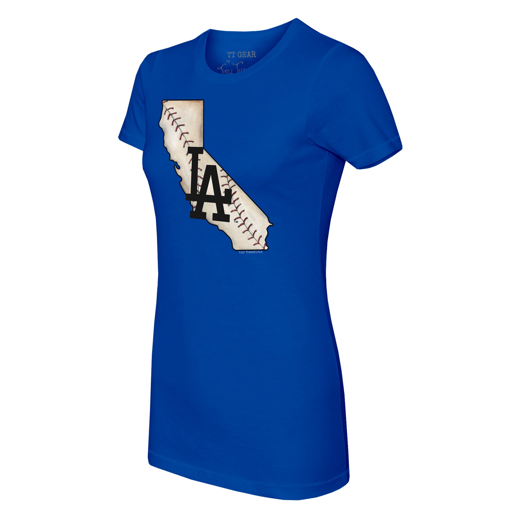 Los Angeles Dodgers Tiny Turnip Women's State Outline T-Shirt - White