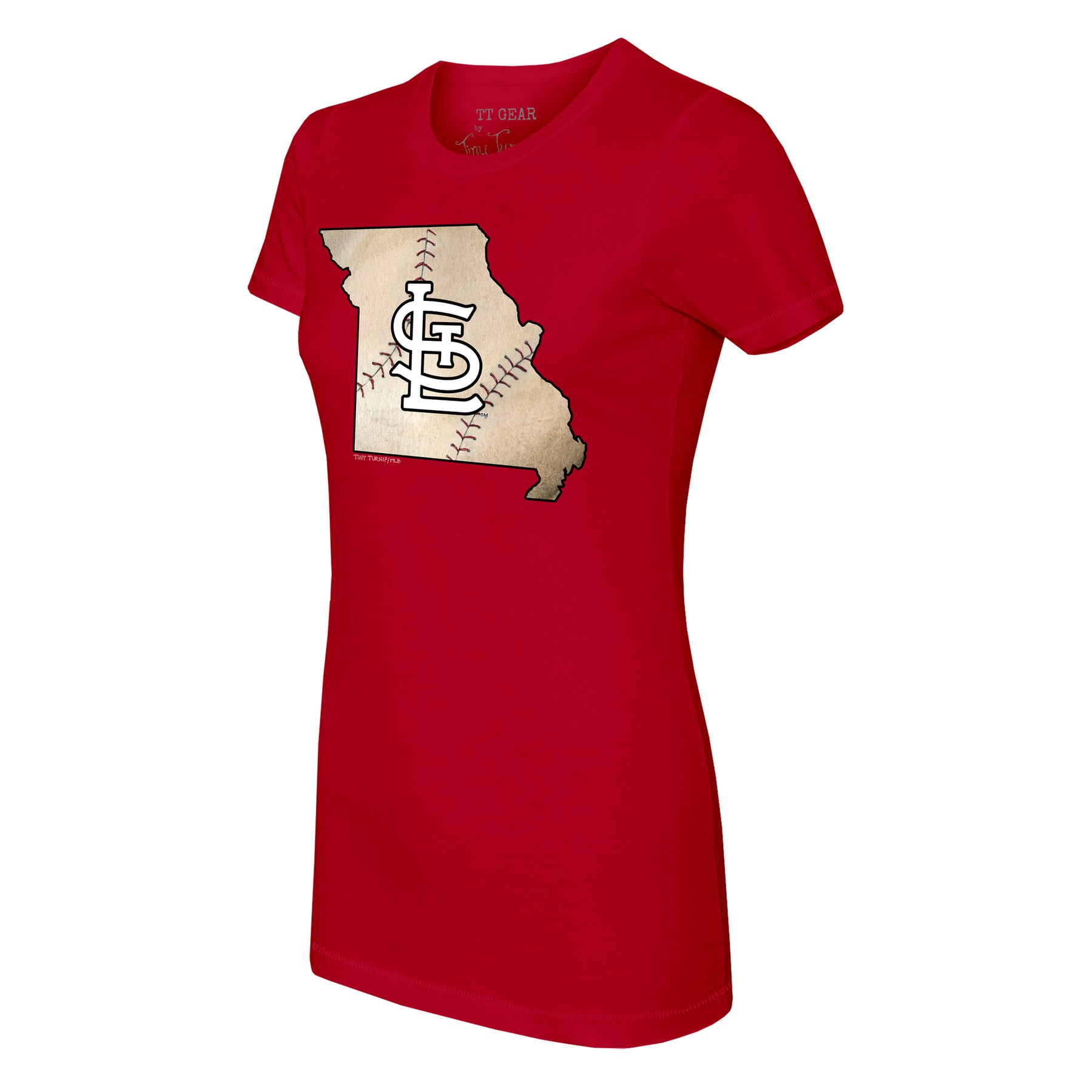Infant Tiny Turnip White St. Louis Cardinals State Outline T-Shirt