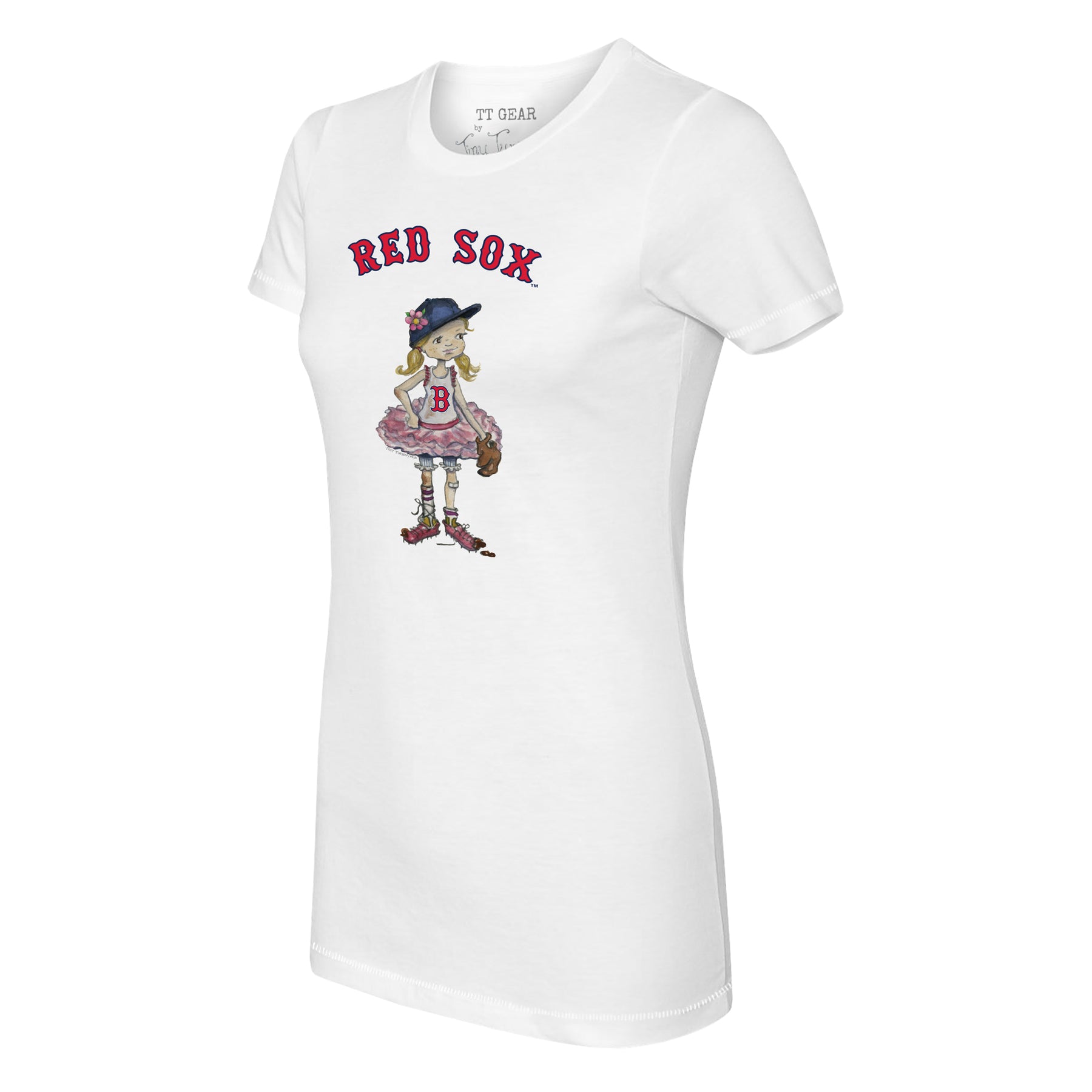 Women's Tiny Turnip White Boston Red Sox Slugger T-Shirt Size: Large