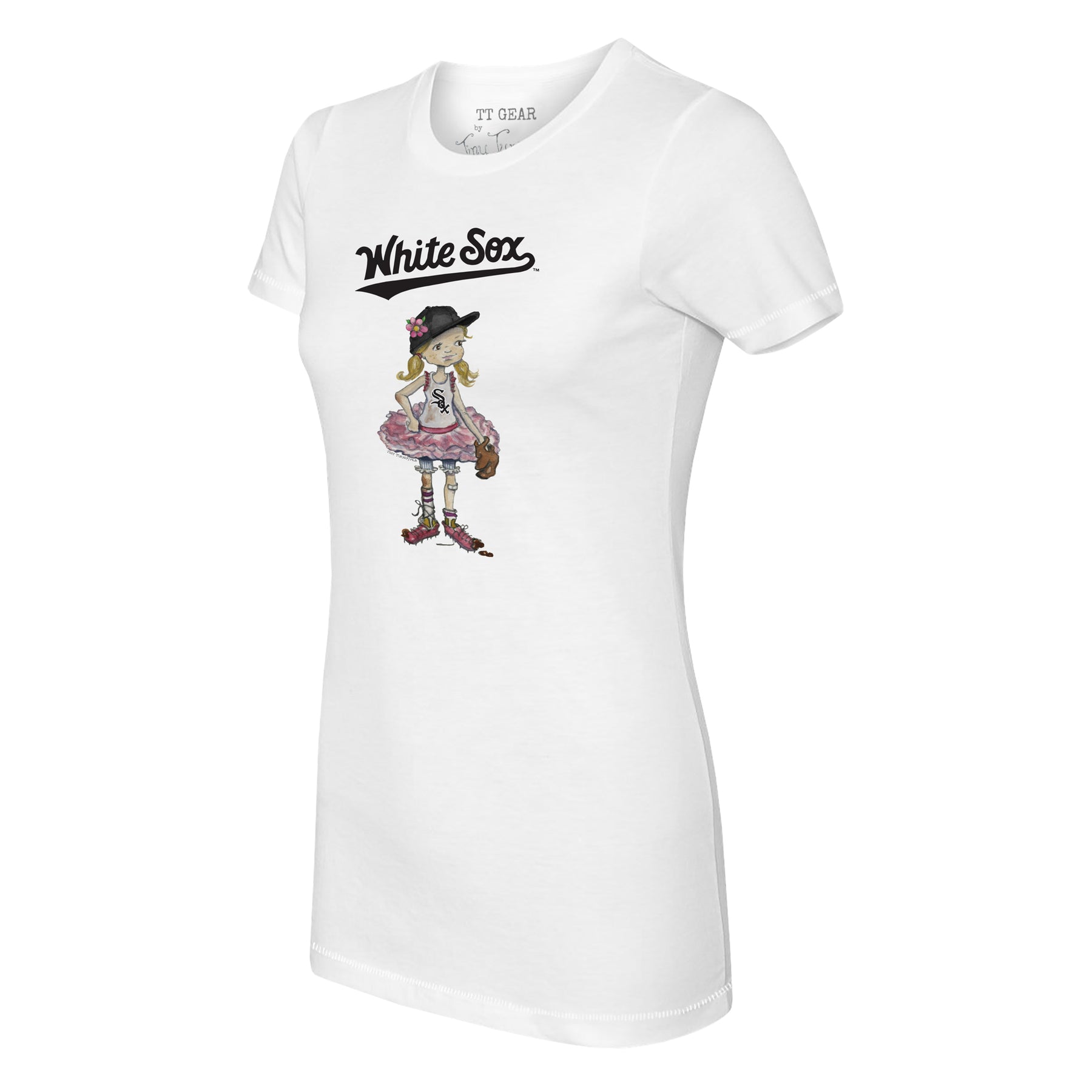 Women's Tiny Turnip White Chicago Sox Dirt Ball T-Shirt