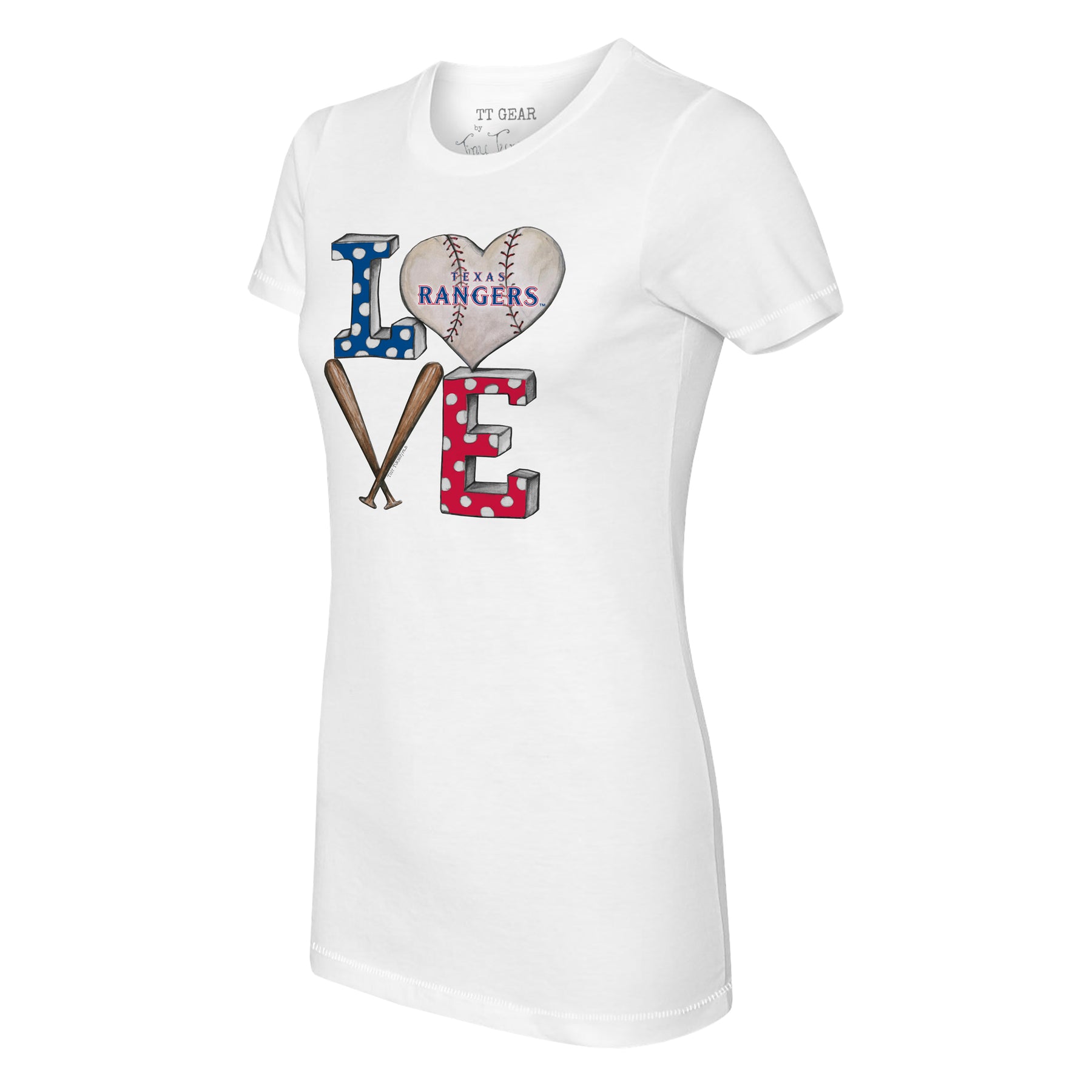 Texas Rangers Baseball Love Tee Shirt Women's Medium / Royal Blue