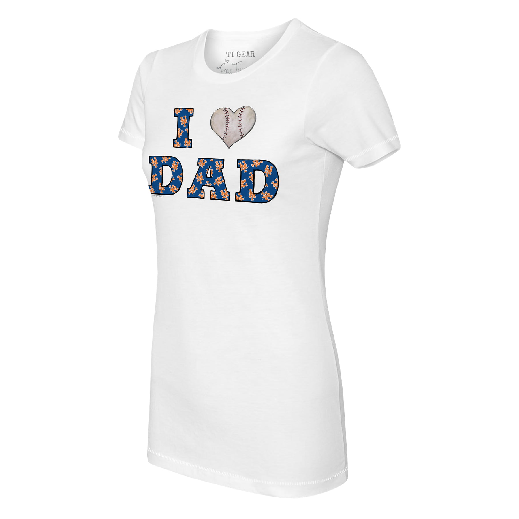 Tiny Turnip New York Mets I Love Dad Tee Shirt Women's Large / White