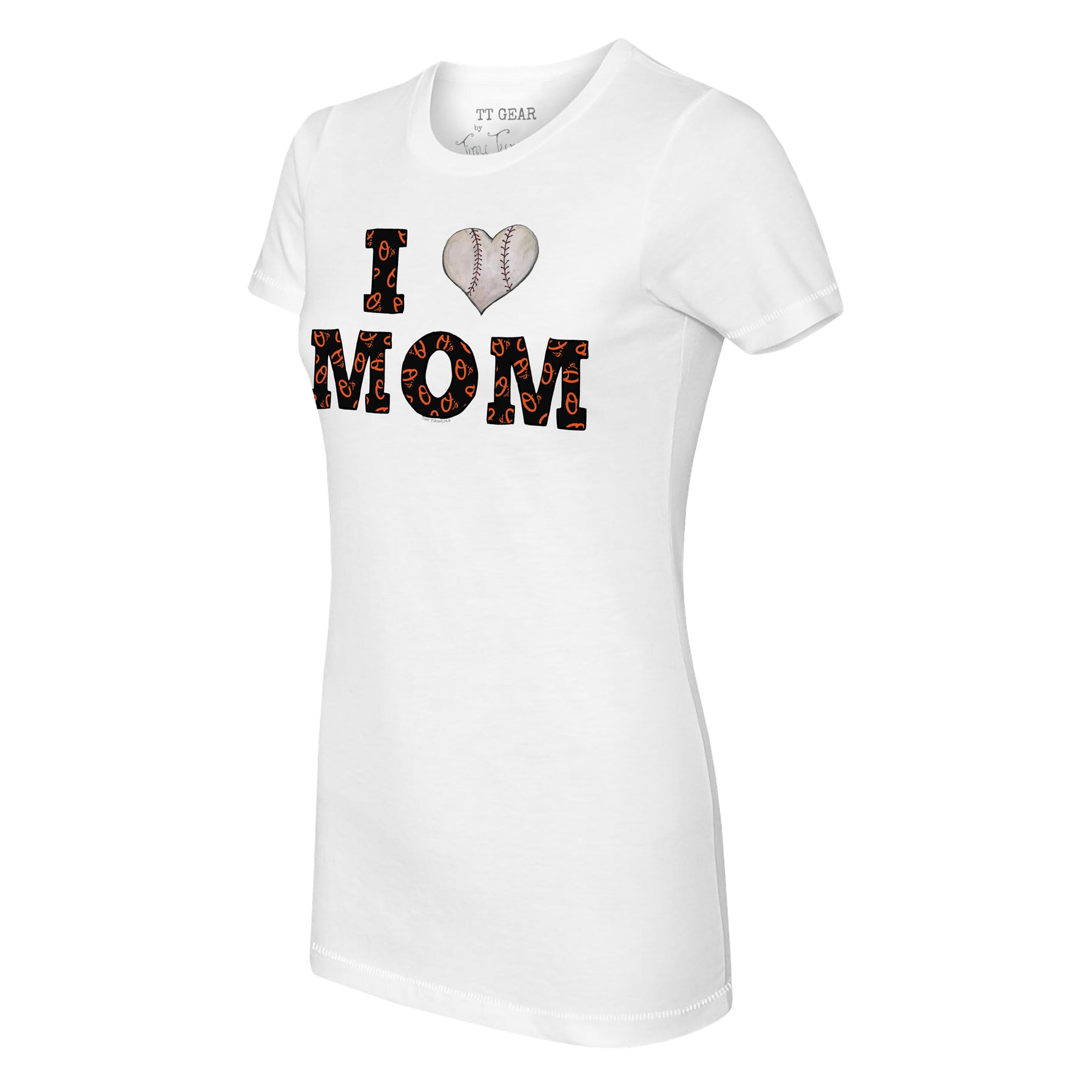 Baltimore Orioles I Love Mom Tee Shirt Women's Medium / White