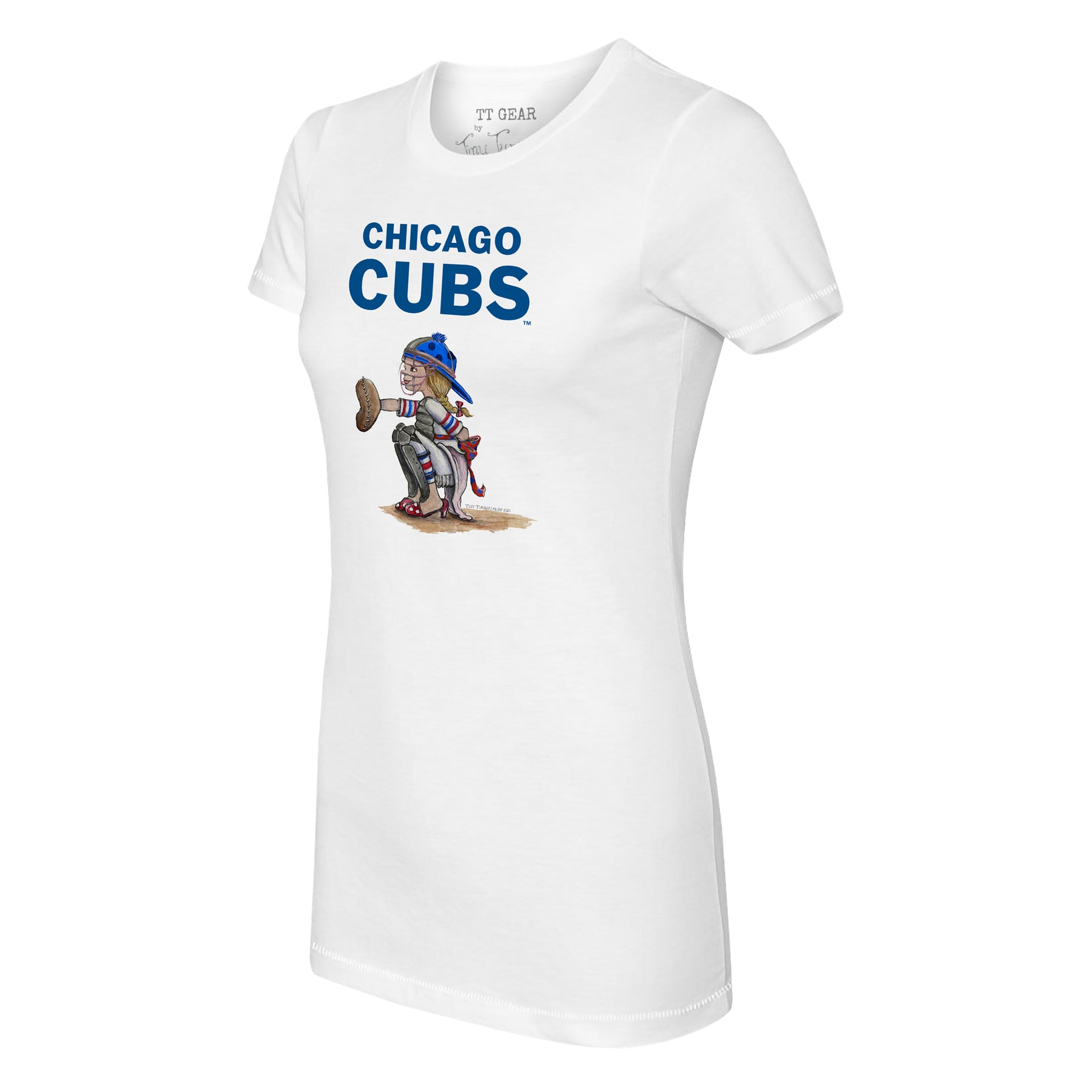 Youth Tiny Turnip White Chicago Cubs Kate The Catcher T-Shirt Size: Large