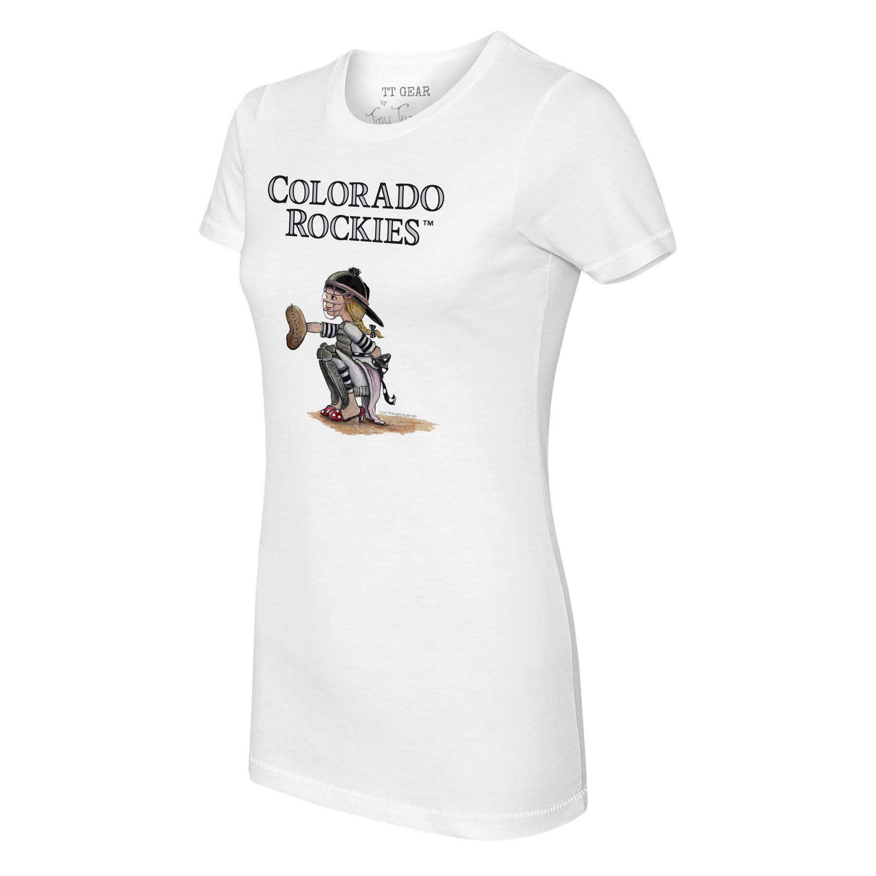 Lids Colorado Rockies Tiny Turnip Women's Kate the Catcher T-Shirt - White