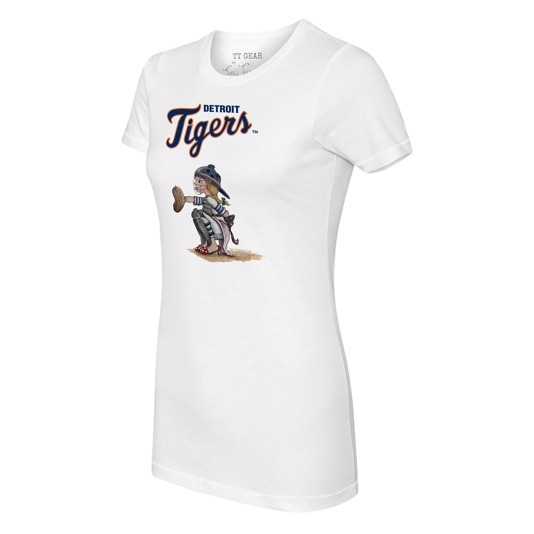 Infant Detroit Tigers Tiny Turnip White/Navy Baseball Love Raglan 3/4  Sleeve T-Shirt