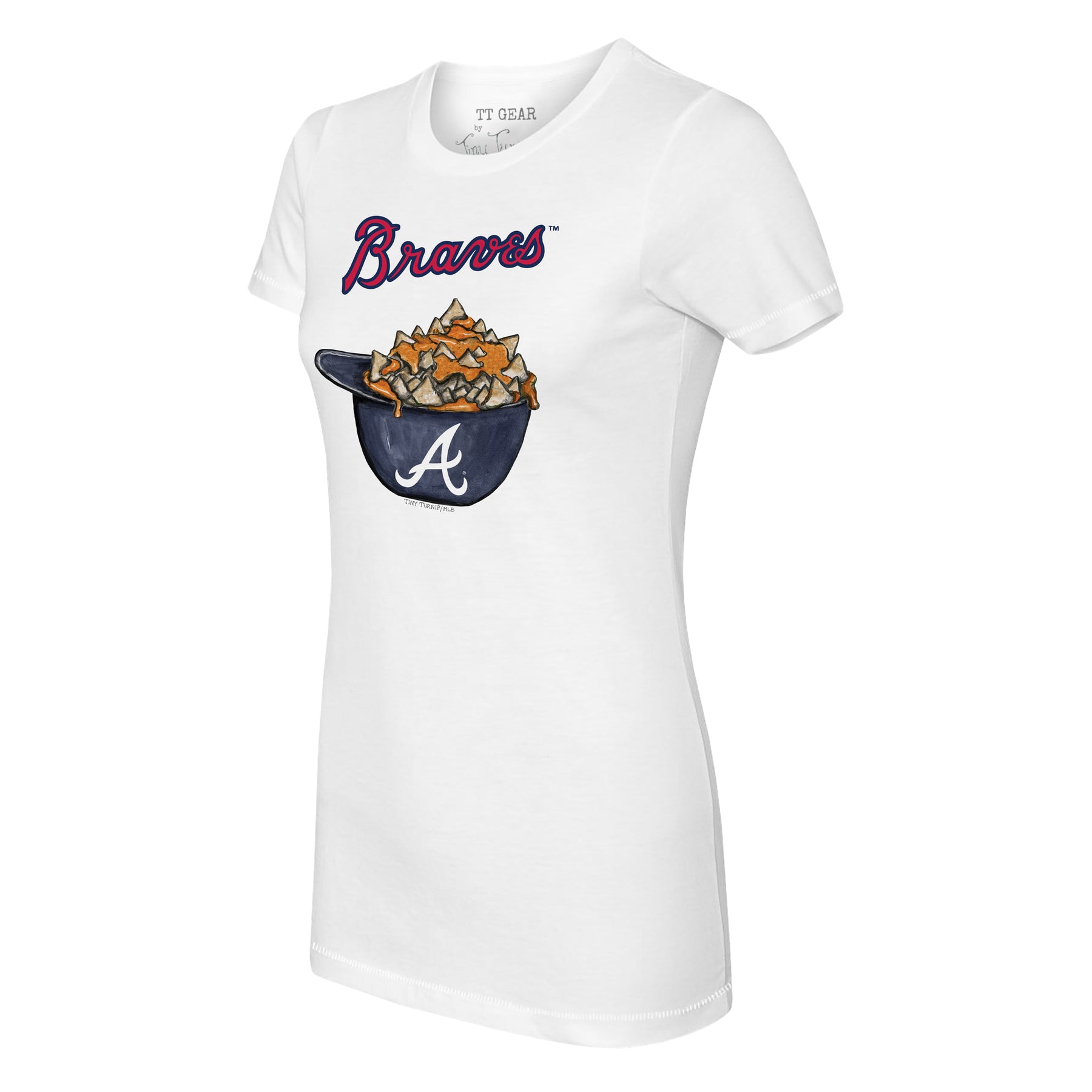 Girls Youth Atlanta Braves Tiny Turnip White Triple Scoop Fringe T-Shirt