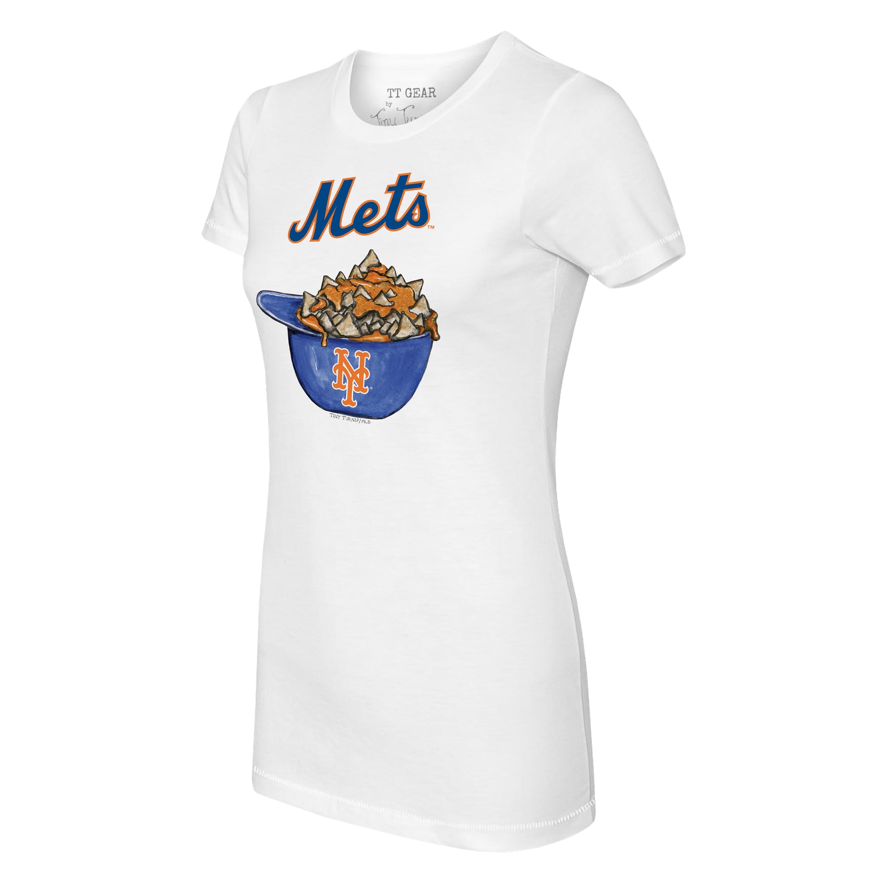 Youth Tiny Turnip White New York Mets Nacho Helmet T-Shirt