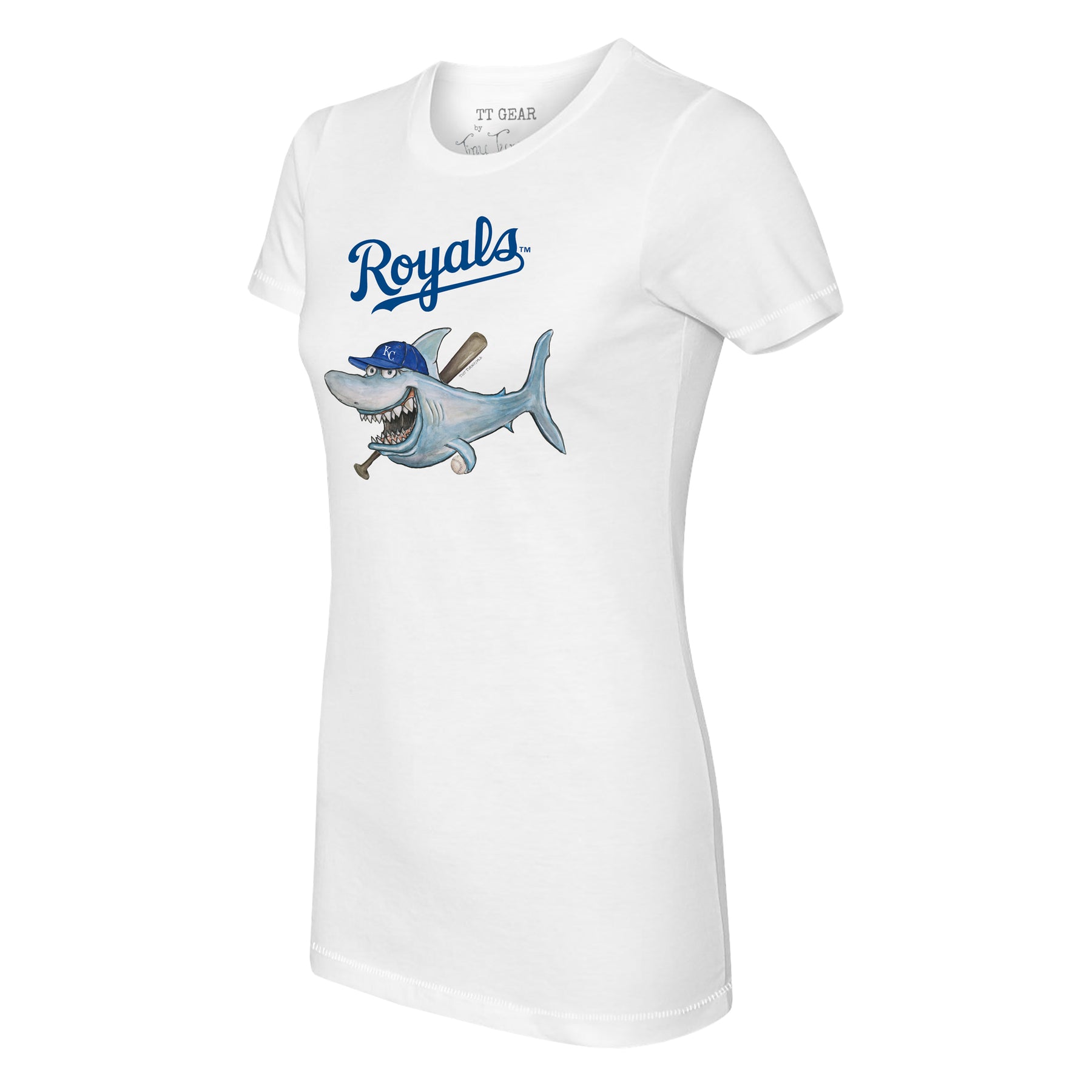 Tiny Turnip Kansas City Royals Shark Tee Shirt Women's Medium / White