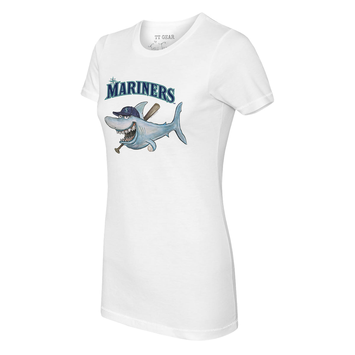 Lids Houston Astros Tiny Turnip Women's Shark Logo T-Shirt - White