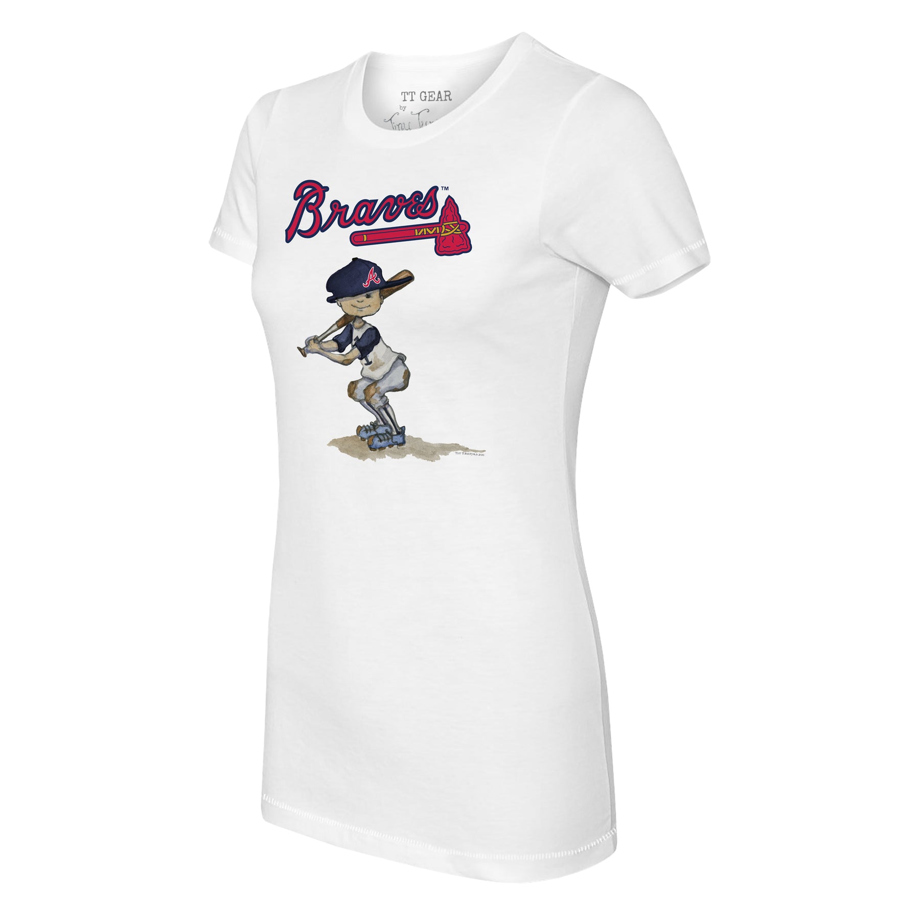 Atlanta Braves Tiny Turnip Infant Stitched Baseball T-Shirt - White