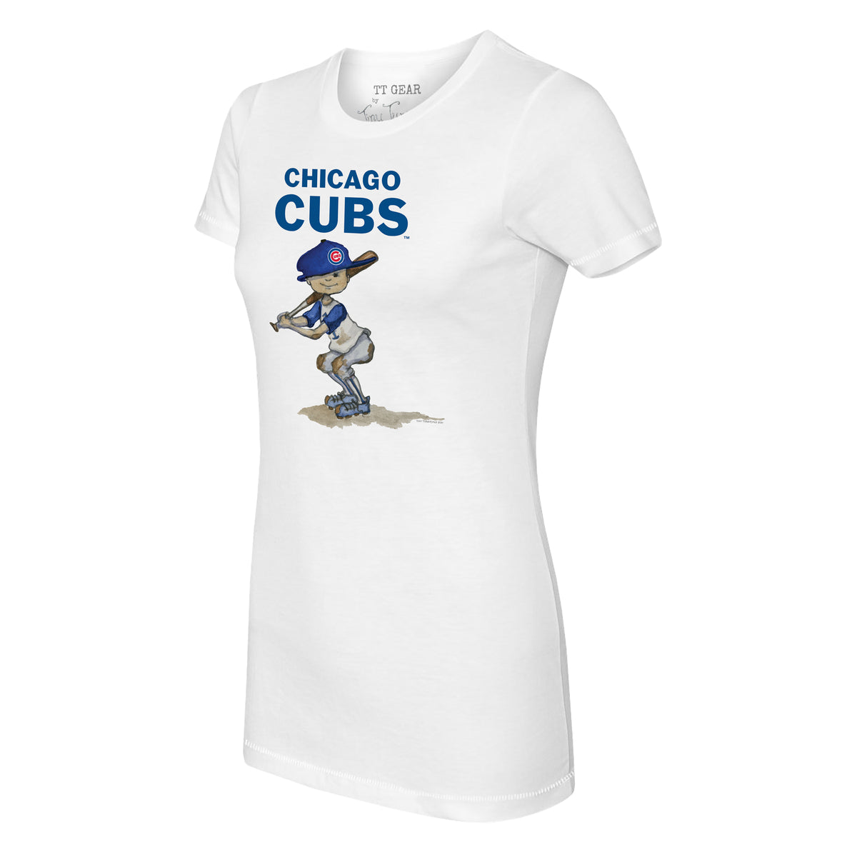 Chicago Cubs Tiny Turnip Women's Peace Love Baseball Fitted T