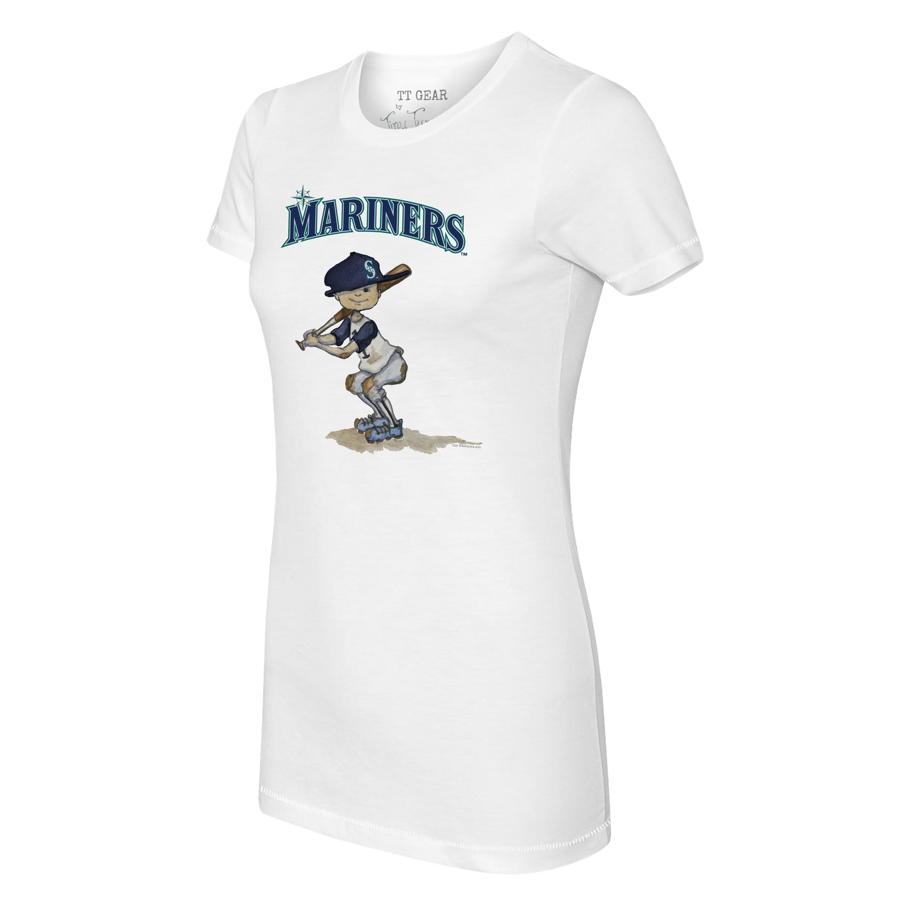 Tiny Turnip Seattle Mariners Stacked Tee Shirt Women's XL / White