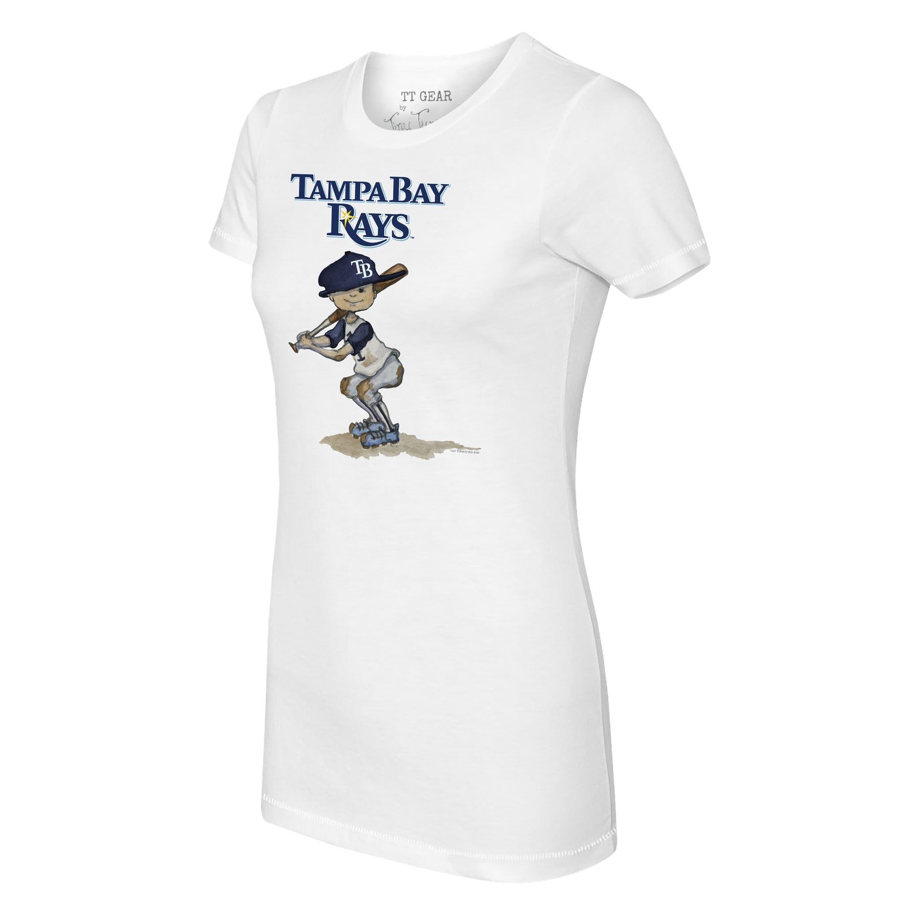 Tampa Bay Rays Shirt Womens Small White Blue MLB Baseball Short Sleeve  Ladies