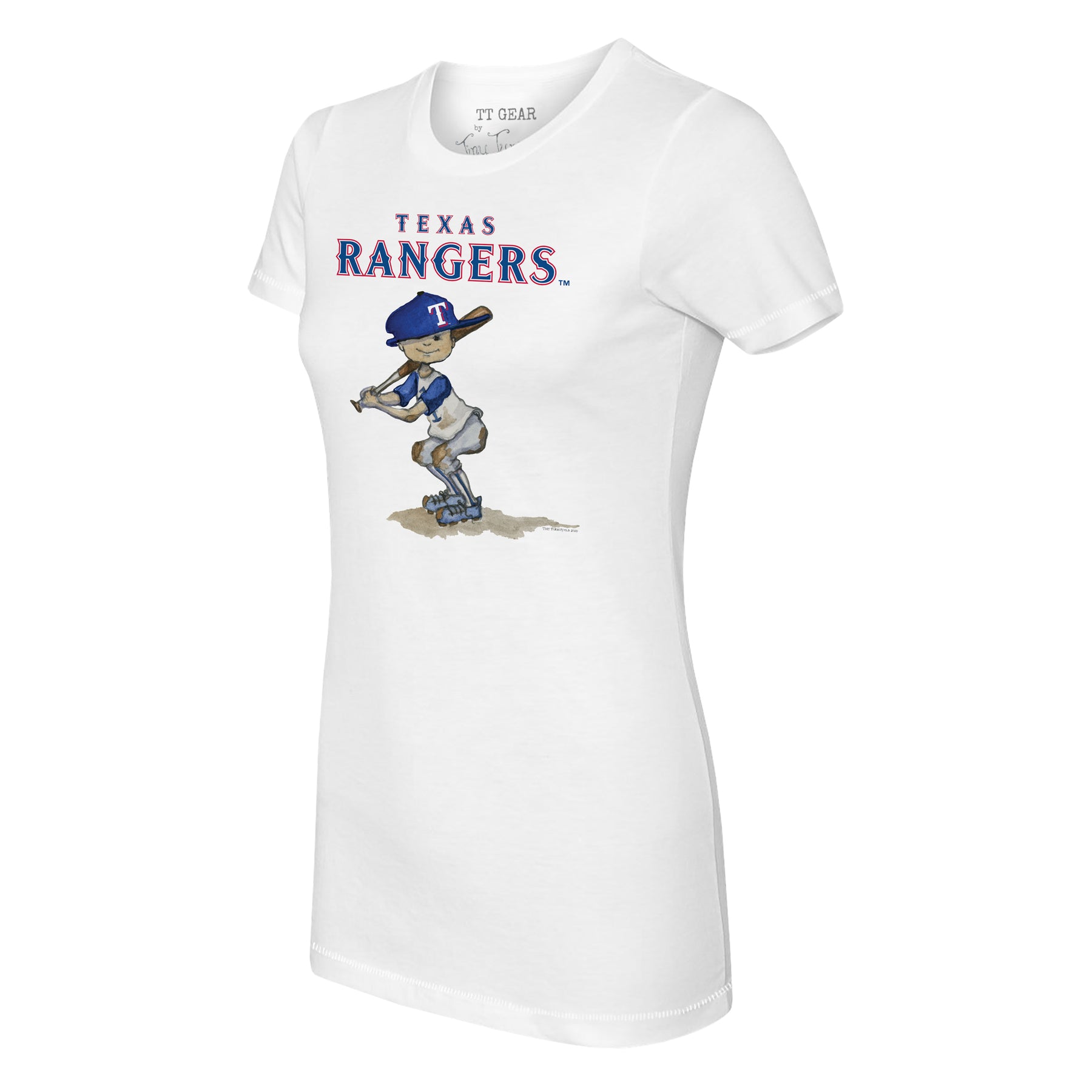 Tiny Turnip Texas Rangers Baseball Tie Tee Shirt Women's 2XL / White