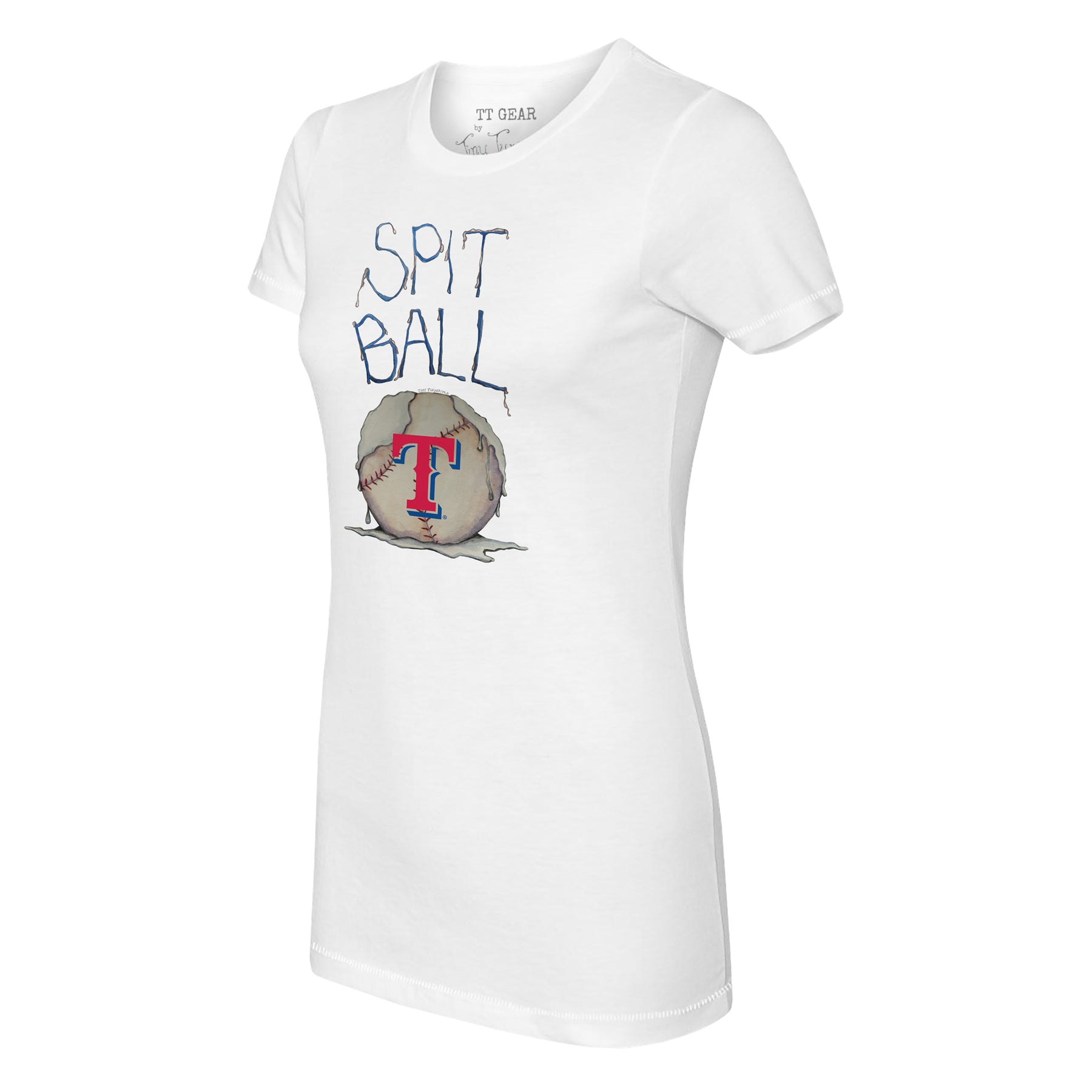 Texas Rangers Spit Ball Tee Shirt Women's Large / Royal Blue