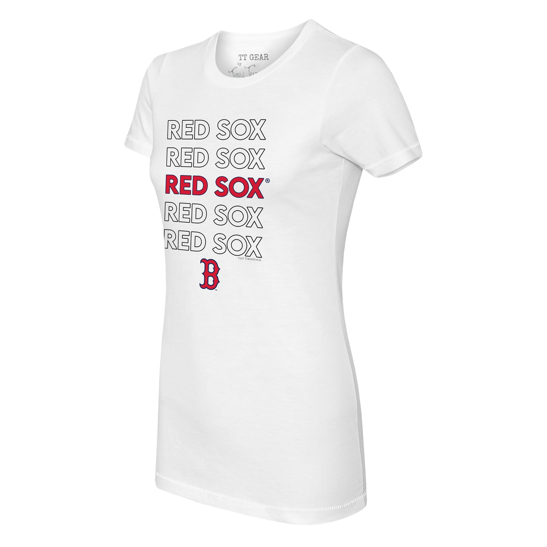 Tiny Turnip Boston Red Sox Stacked Tee Shirt Women's Large / Red